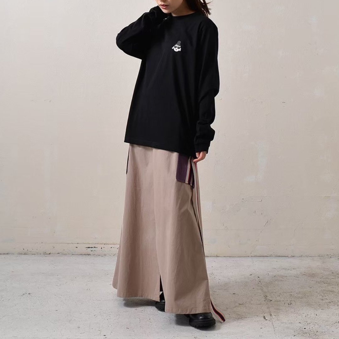 【予約】【HAPPYFACE】EMMA ワンポイント長袖Tシャツ -ブラック-　※10月末納品予定