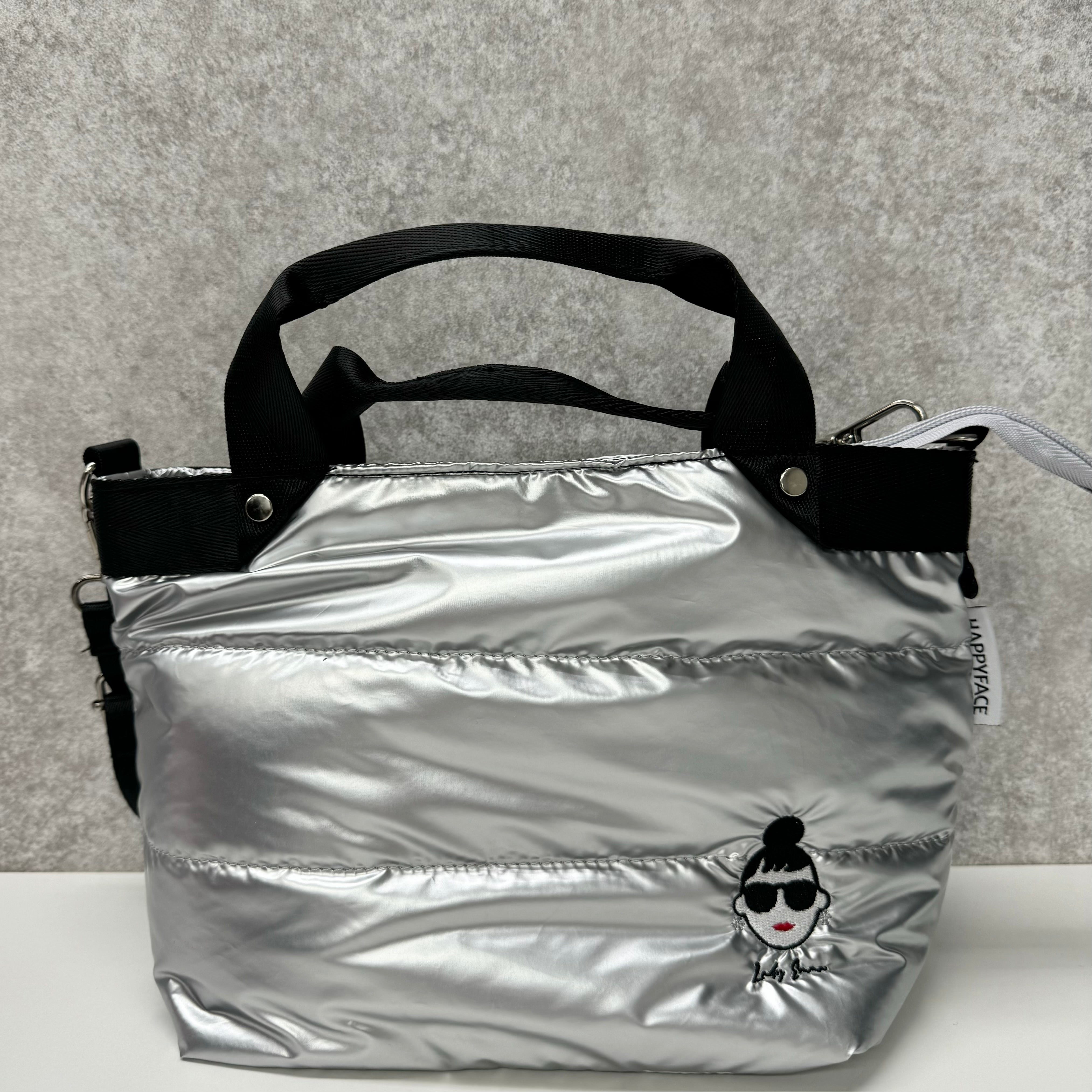 【HAPPYFACE】ＥＭＭＡ顔刺繡　ボンディング２ＷＡＹ　シルバー　※3/19~3/25迄に順次配送予定