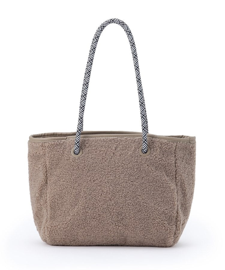 キルティング×ボア　リバーシブルバッグＭ　019 ブラック　※11月上旬〜中旬より順次配送