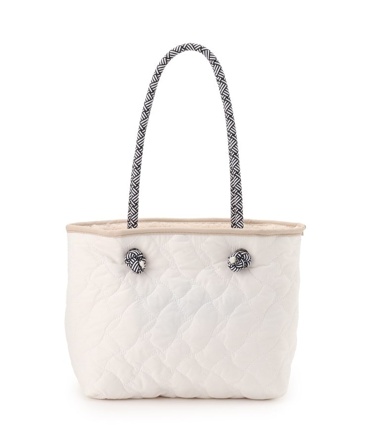 キルティング×ボア　リバーシブルバッグＭ　005 オフホワイト　※11月上旬〜中旬より順次配送