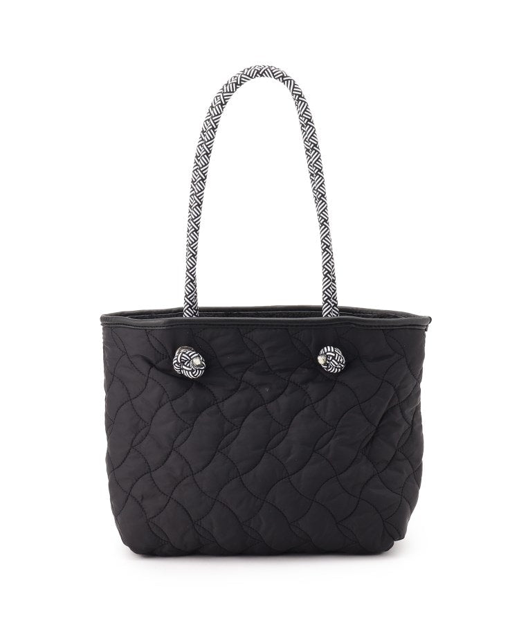 キルティング×ボア　リバーシブルバッグＭ　019 ブラック　※11月上旬〜中旬より順次配送