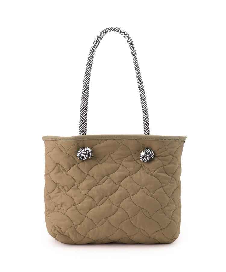 キルティング×ボア　リバーシブルバッグＭ　ベージュ　※11月上旬〜中旬より順次配送