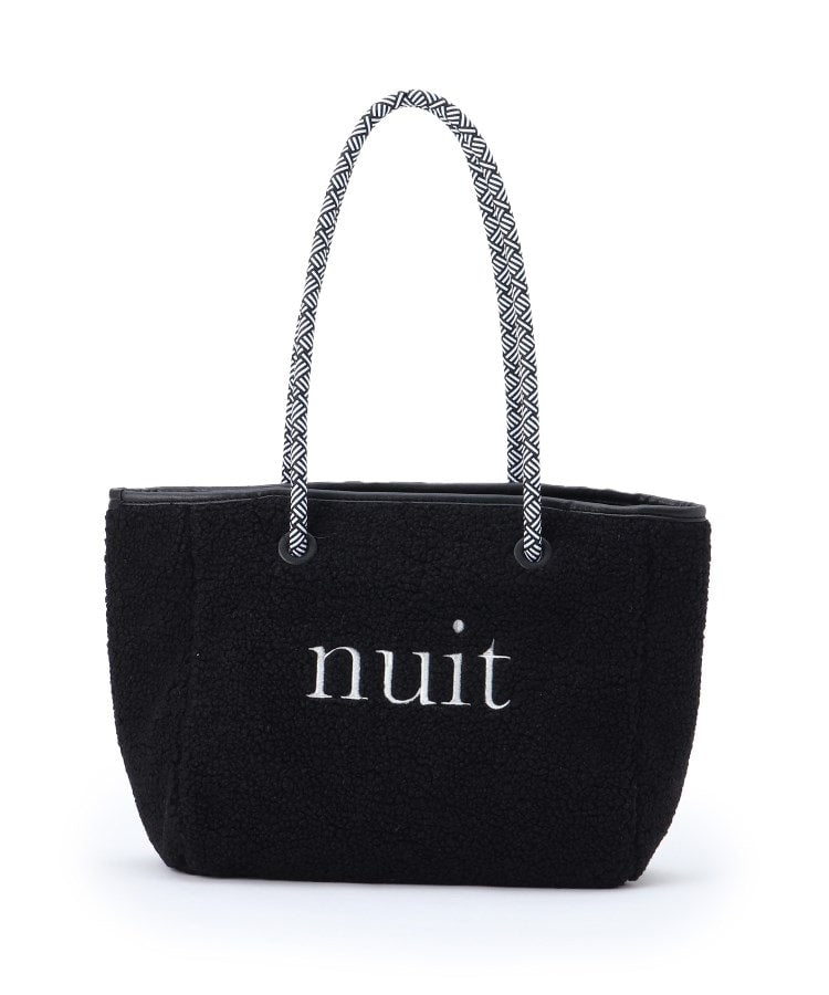 キルティング×ボア　リバーシブルバッグＭ　019 ブラック　※11月上旬〜中旬より順次配送