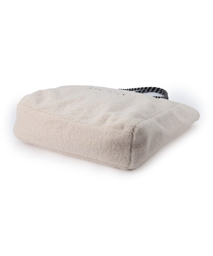 キルティング×ボア　リバーシブルバッグＬ　ベージュ　※11月上旬〜中旬より順次配送