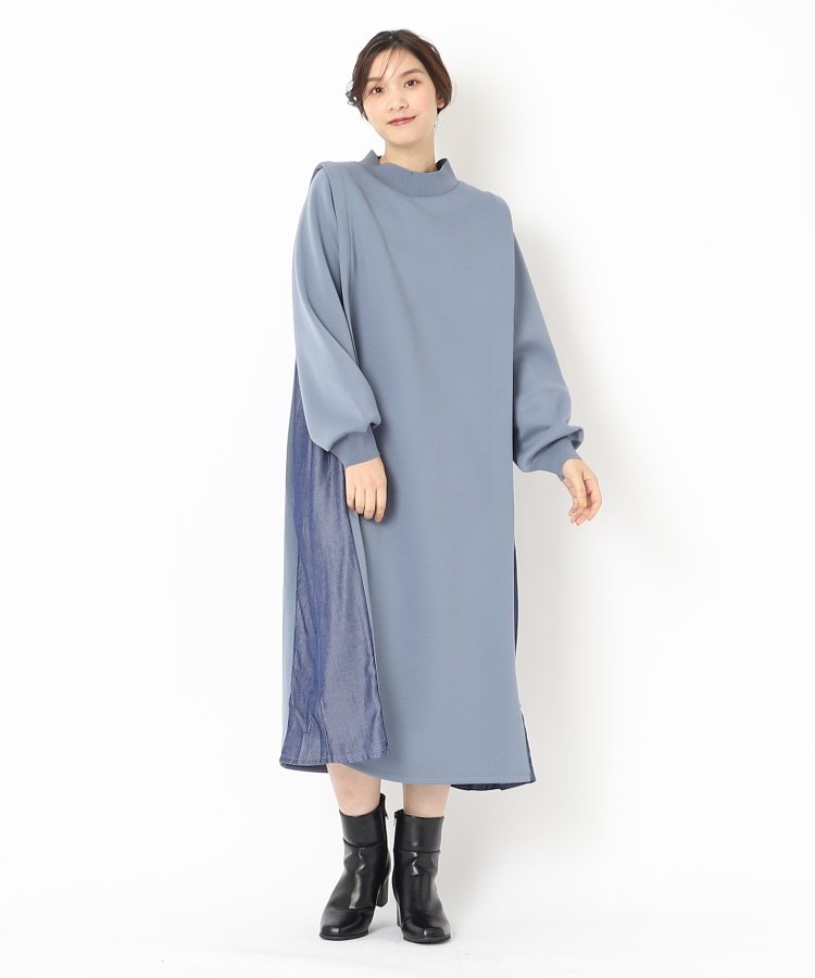 【手洗い可】ワンピ 軽量 ボンディングタック切替プルオーバー 092 ブルー　※11月上旬〜中旬頃より配送予定