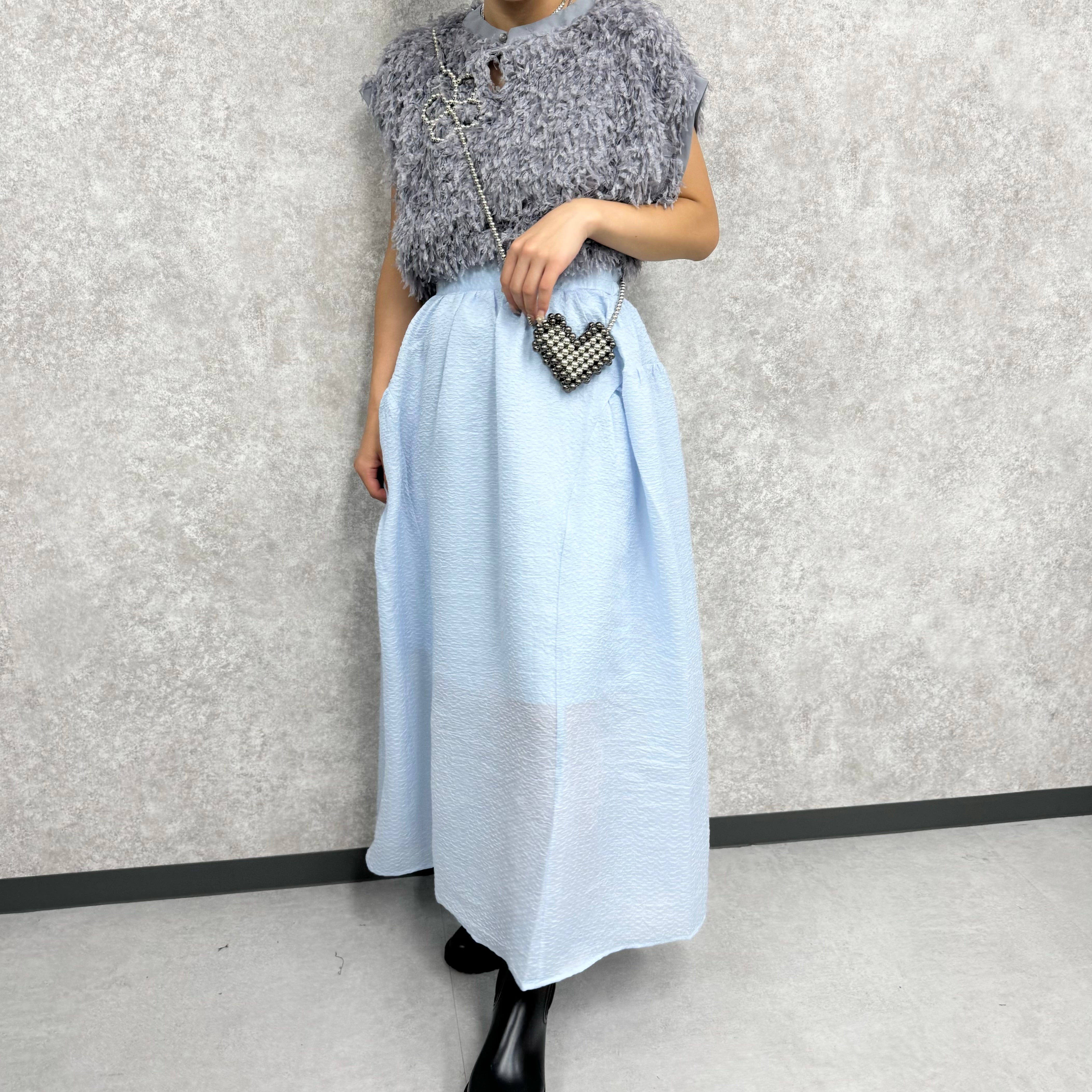 シアーサイドボリュームスカート -ライトブルー-   ※9/10〜16より順次発送予定