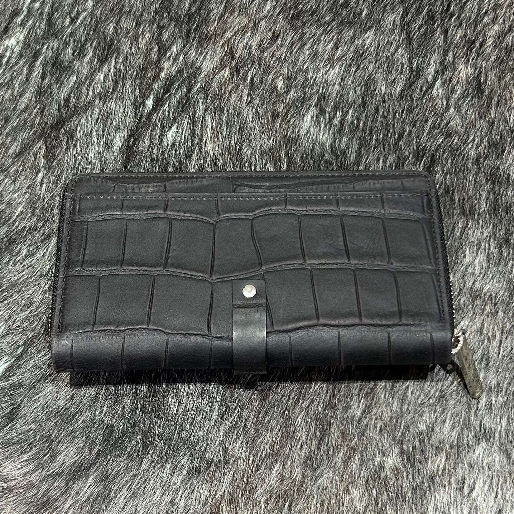 ⚠️予約【M.U.L.】 ラウンドロングウォレット　-vintage ブラック-　※R7. 6月末納品予定