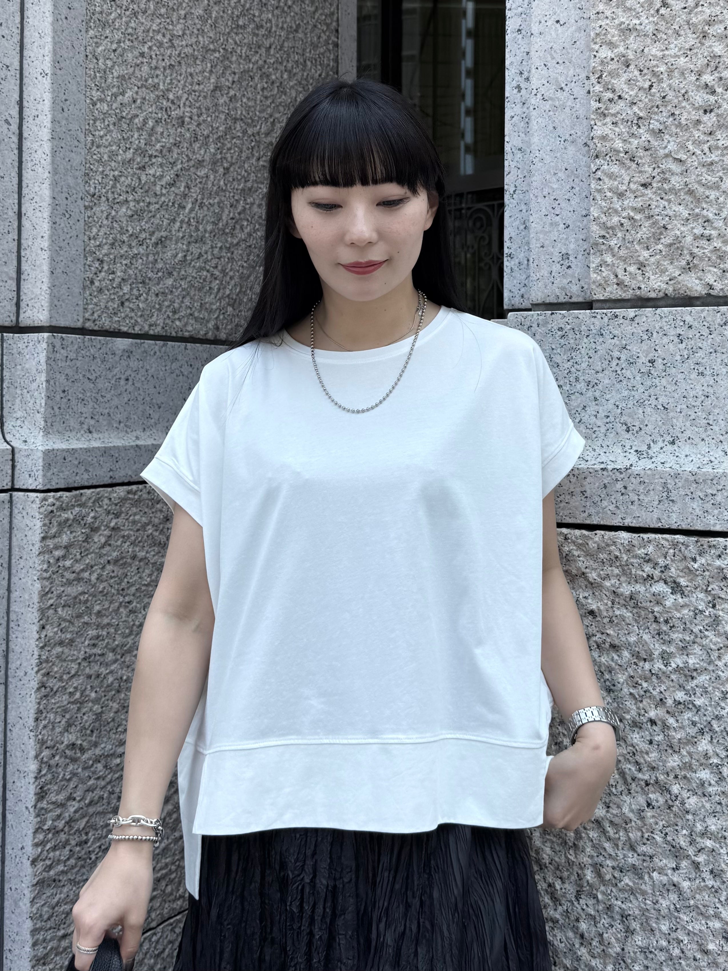 【ASYMM】NEAT TEE -white-