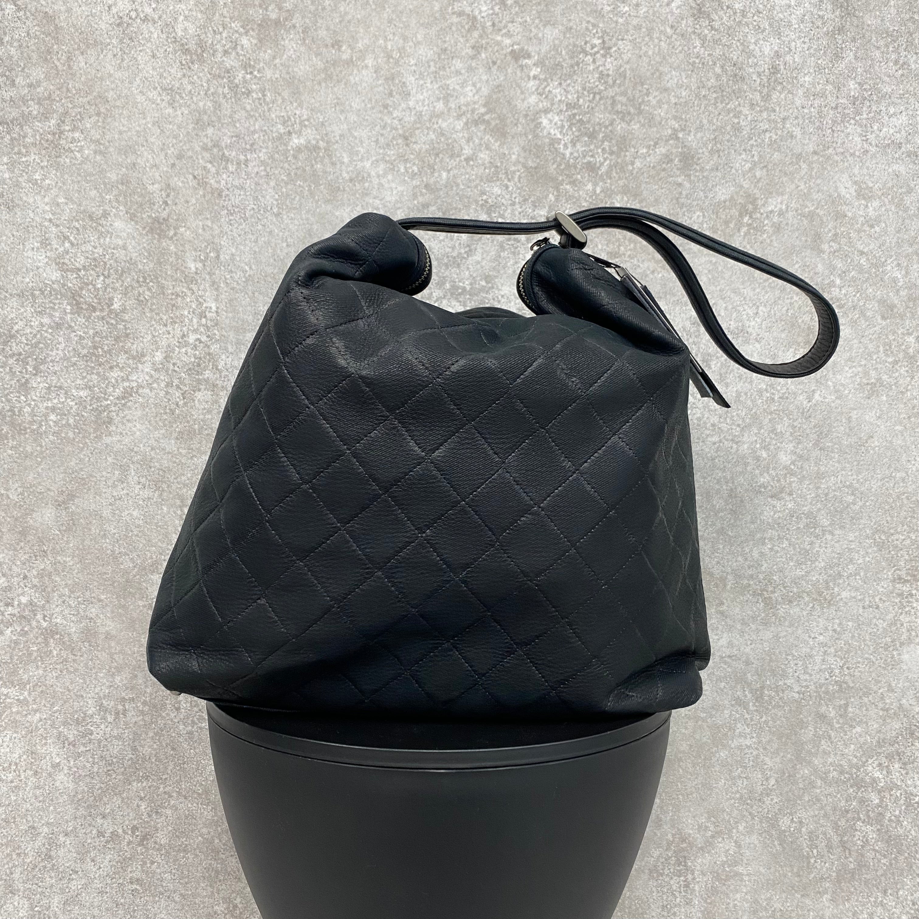 【MUL095-BL】ドロップ2way M デニムレザーキルティング型押し ブルーライン　※10/29〜11/2より順次配送