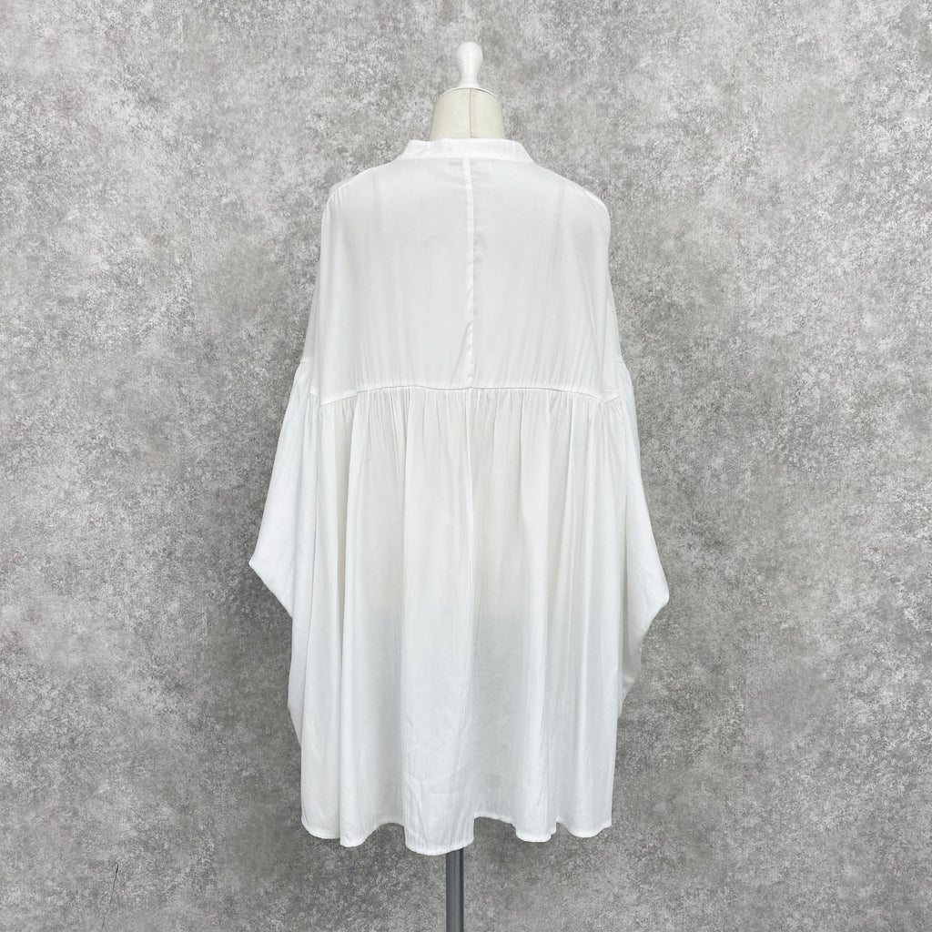 COCOON FLOW SHIRT -white-