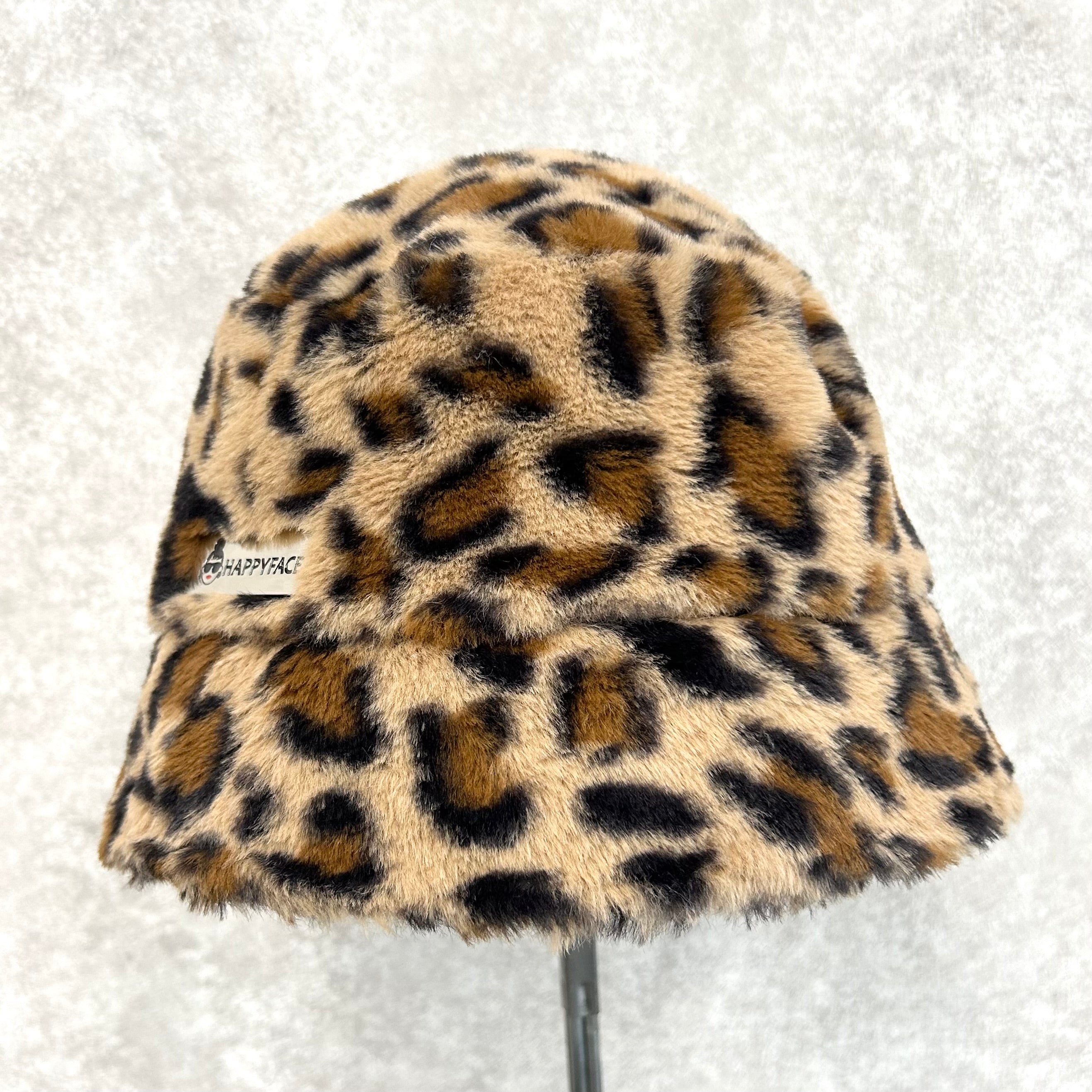 【HAPPYFACE】ＥＭＭＡ　ファーバケットハット　-豹柄-　※10/22〜10/28より順次発送