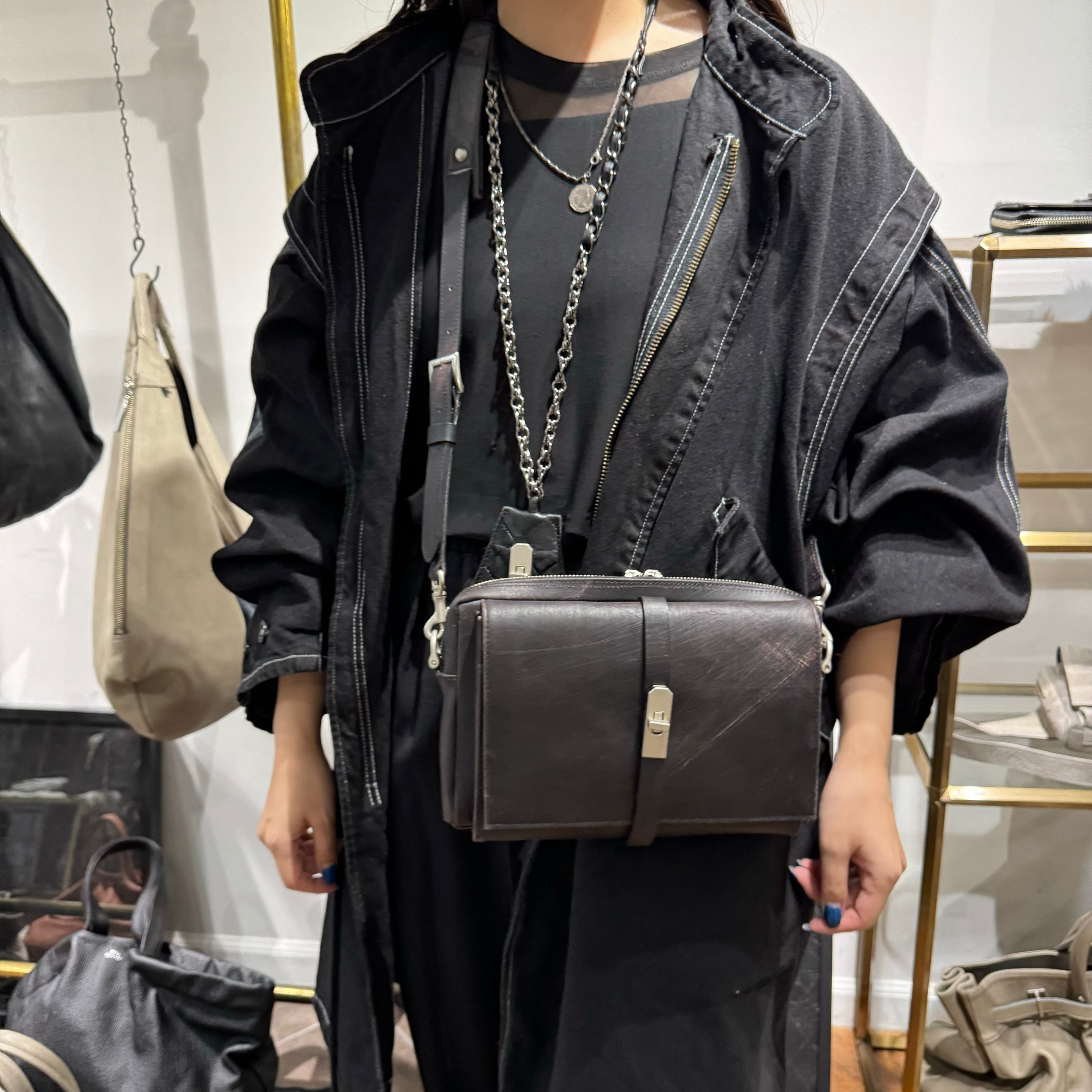 ⚠️予約【M.U.L.】 ショルダーバッグ　-vintage ブラック-　※R7. 6月末納品予定