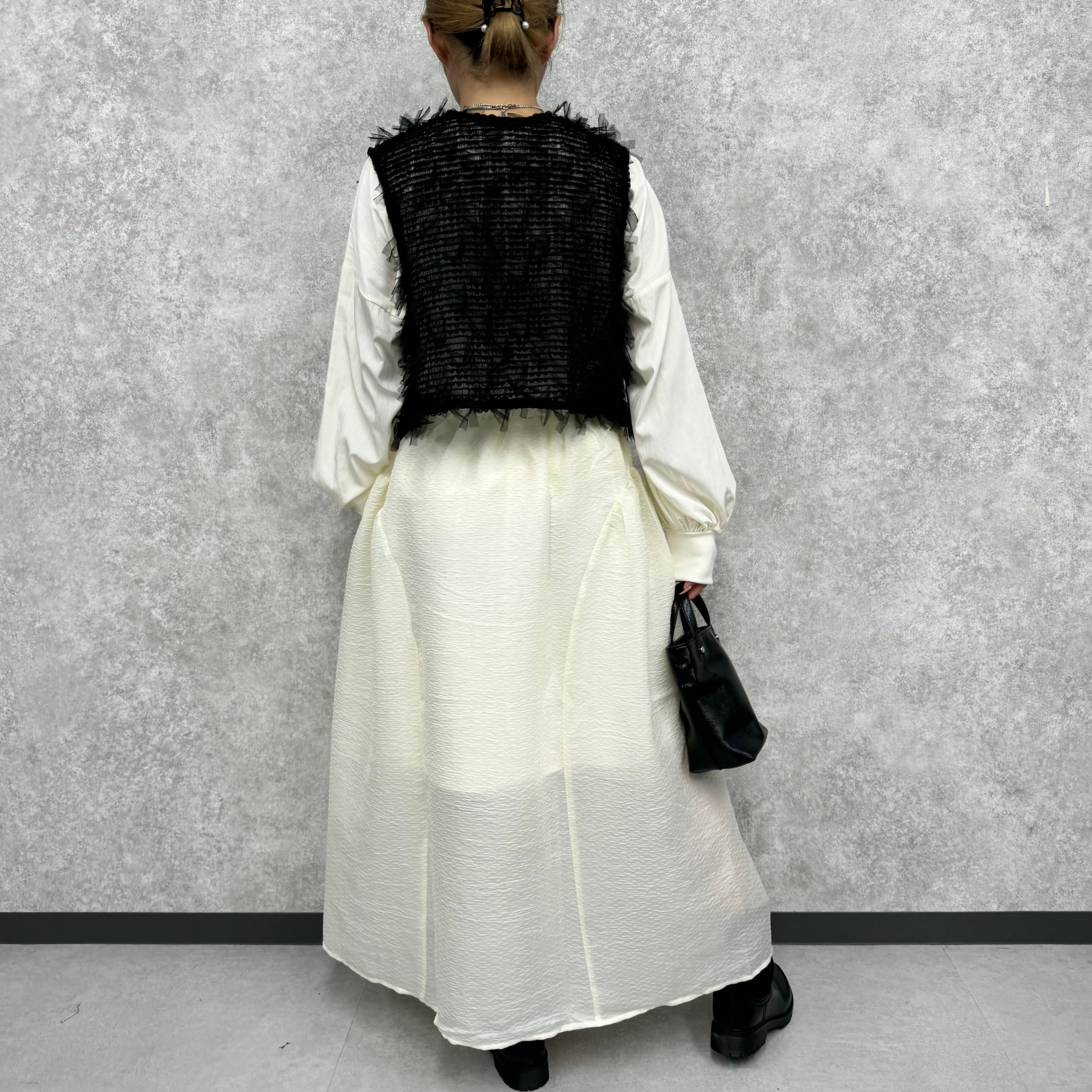 シアーサイドボリュームスカート -アイボリー-   ※9/10〜16より順次発送予定