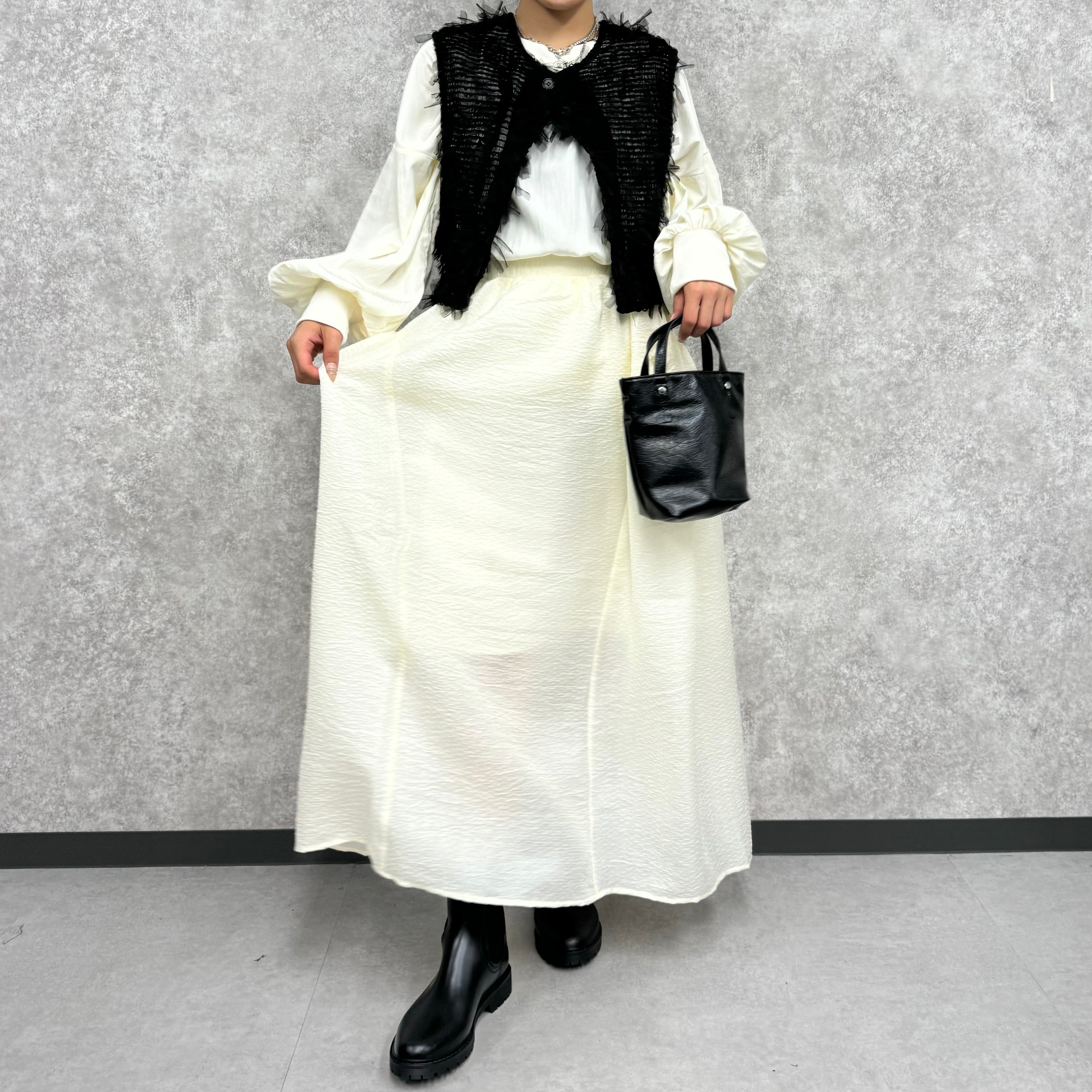 シアーサイドボリュームスカート -アイボリー-   ※9/10〜16より順次発送予定