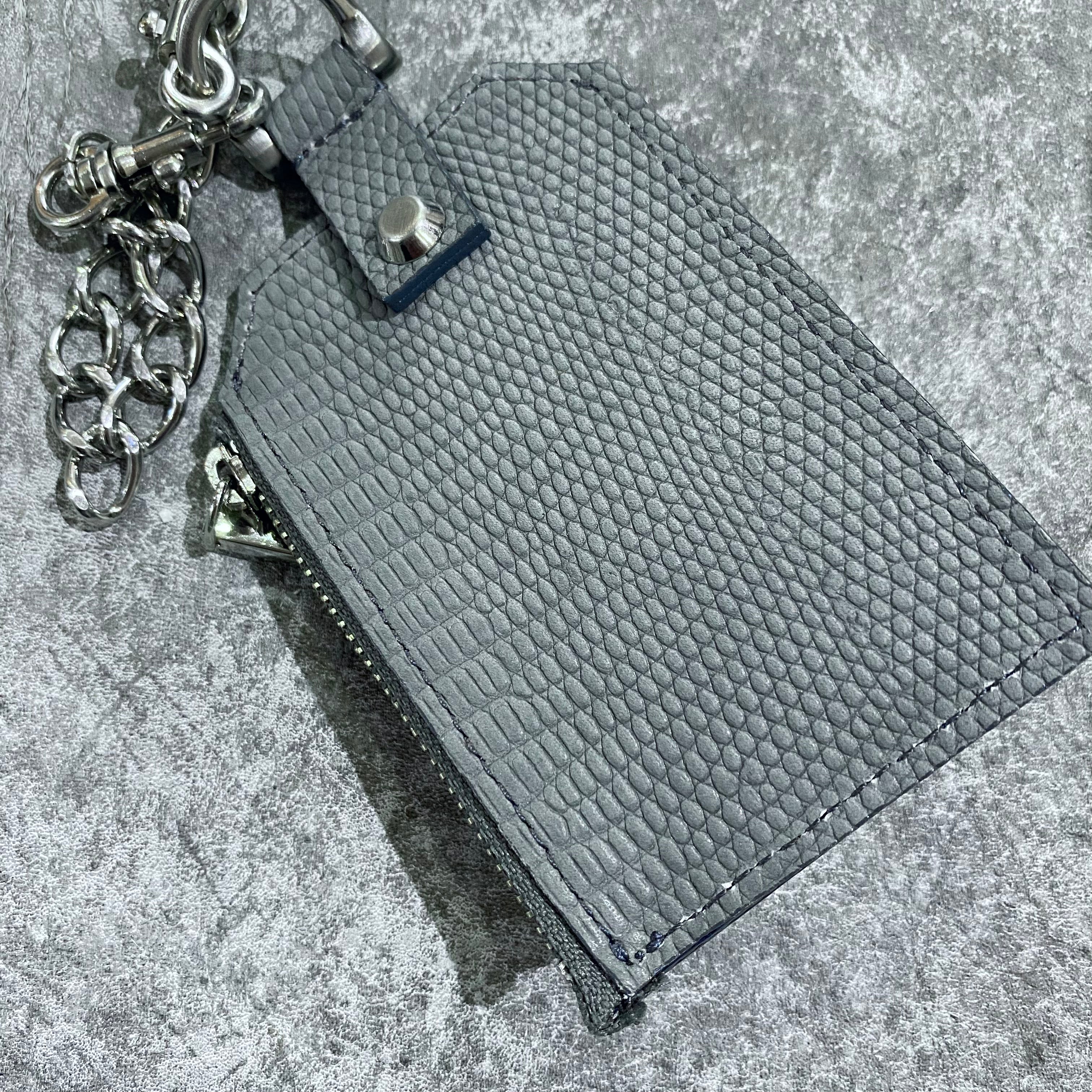 ⚠️予約【M.U.L.】チェーンパスケース -アイスグレー-　※R7. 6月末納品予定
