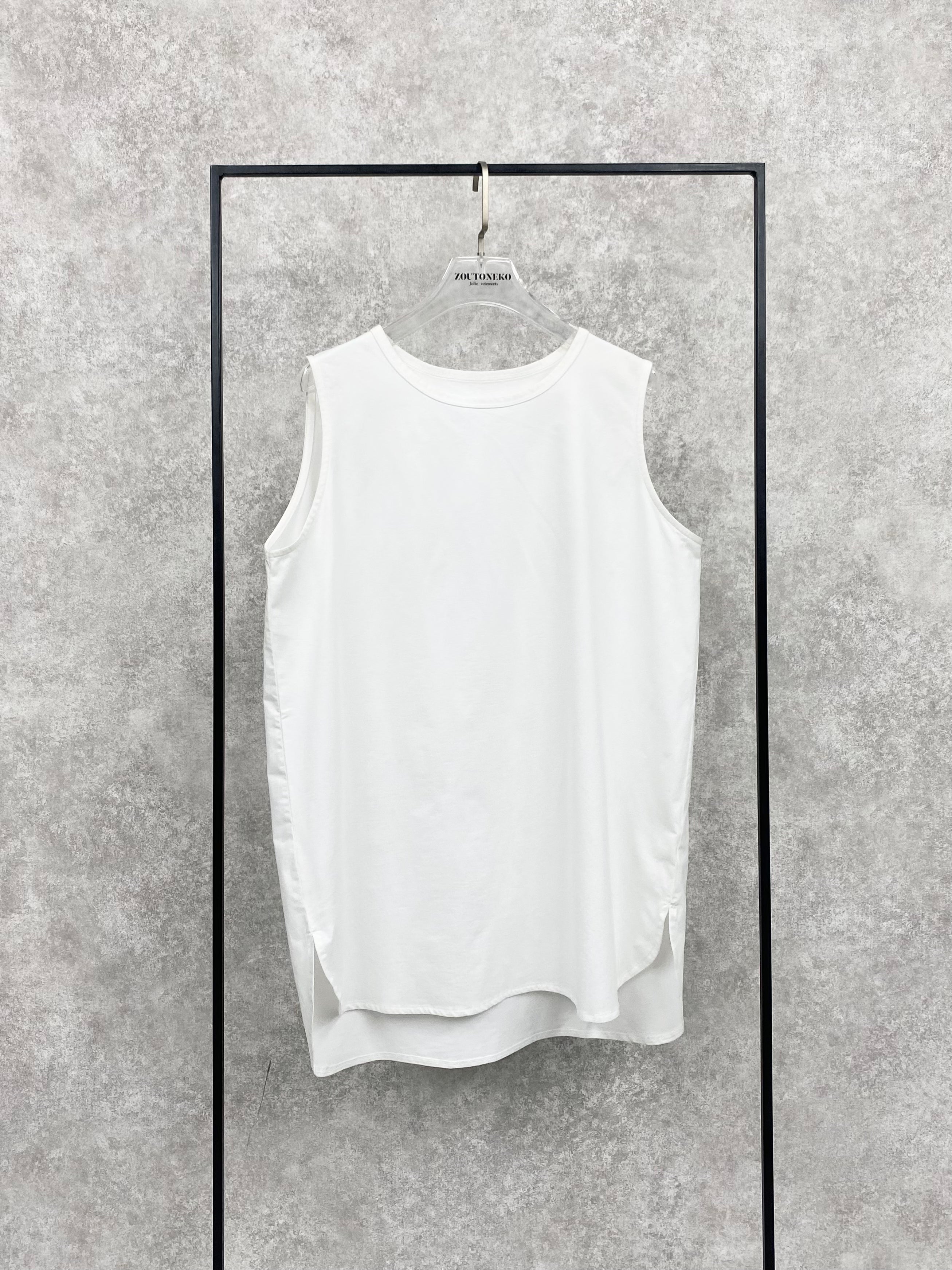 【ASYMM】LAYER MATE TANK -white-