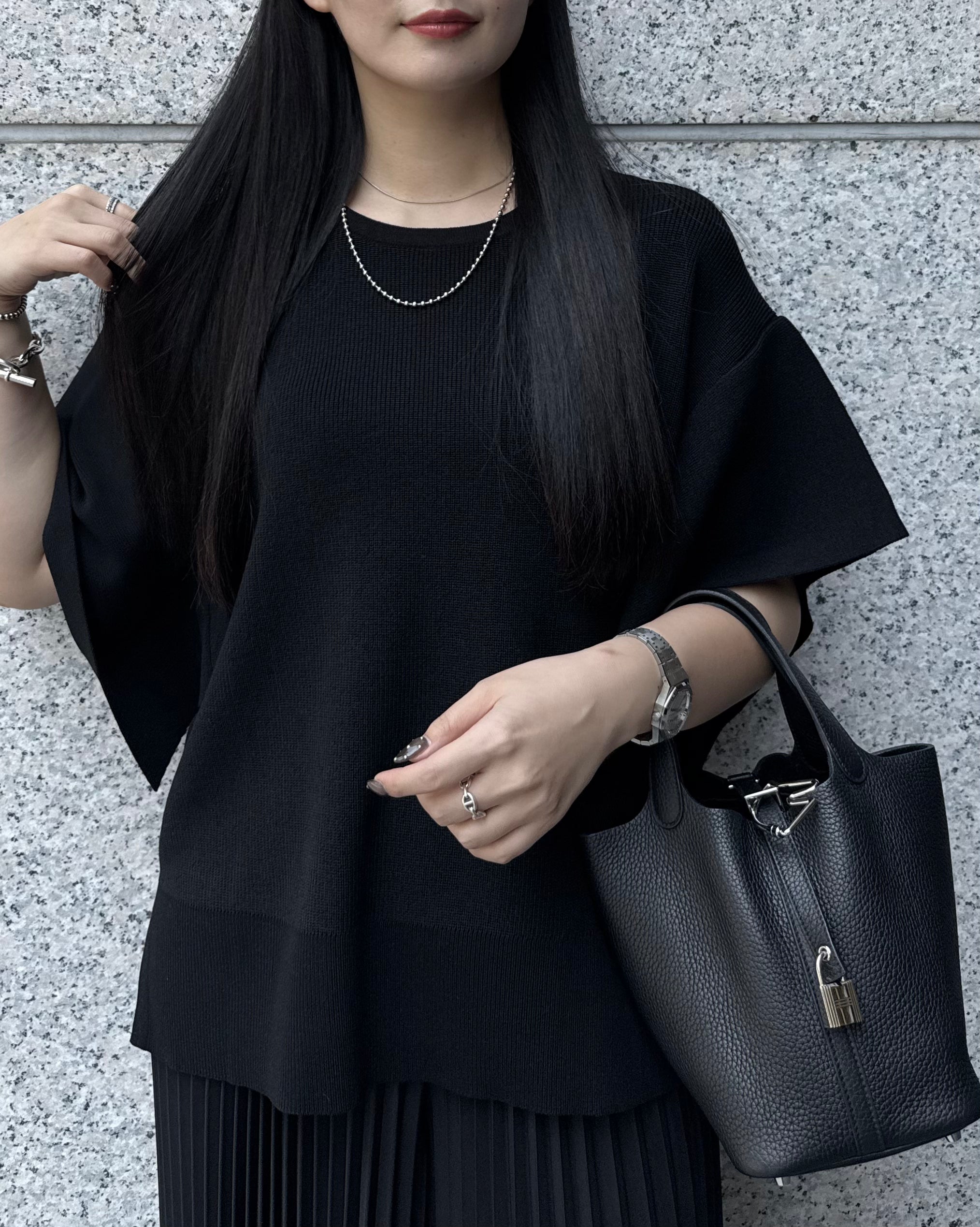 【ASYMM】Slow Knit -black-