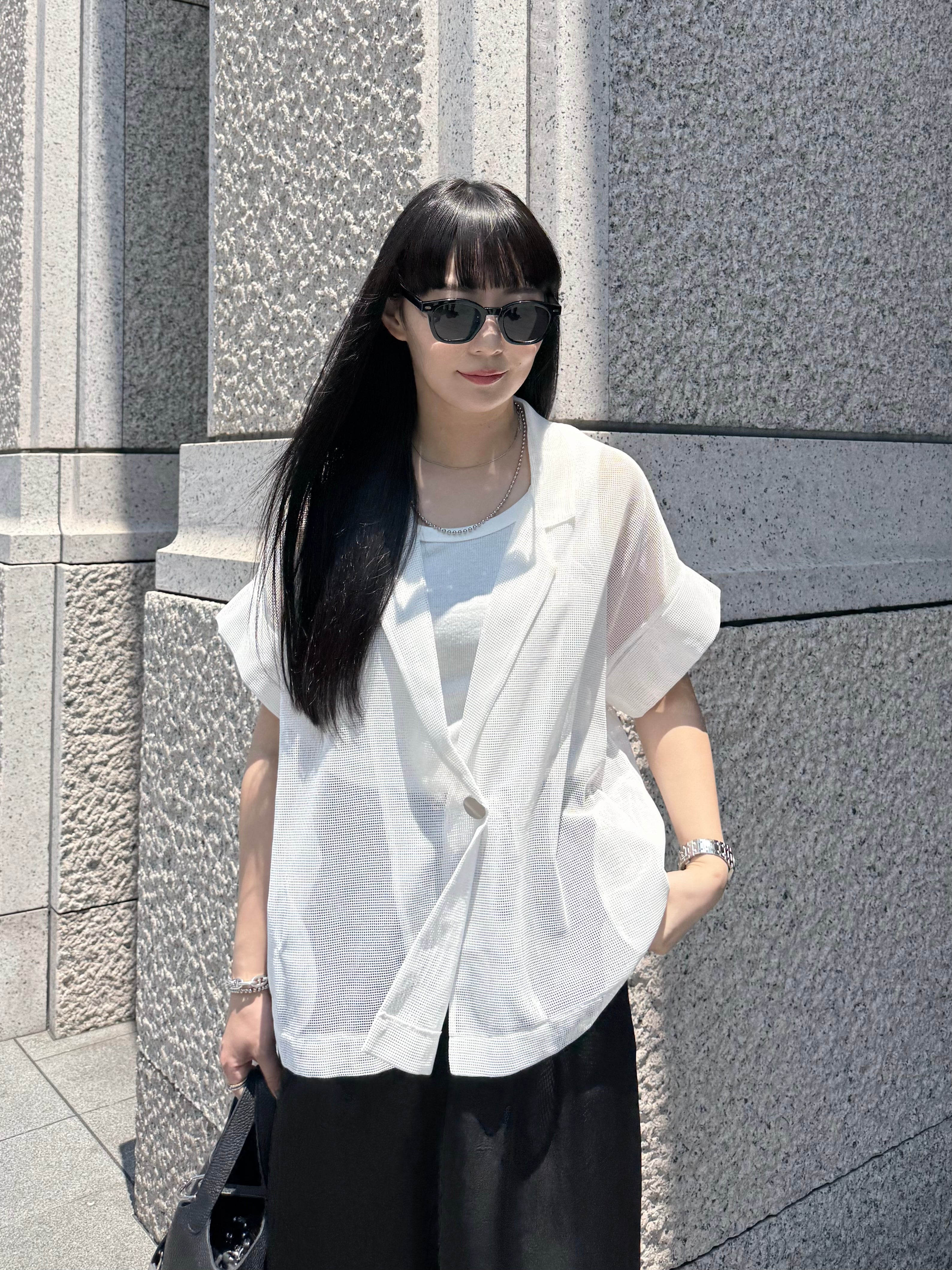 【ASYMM】AIR Mesh Jacket -white-