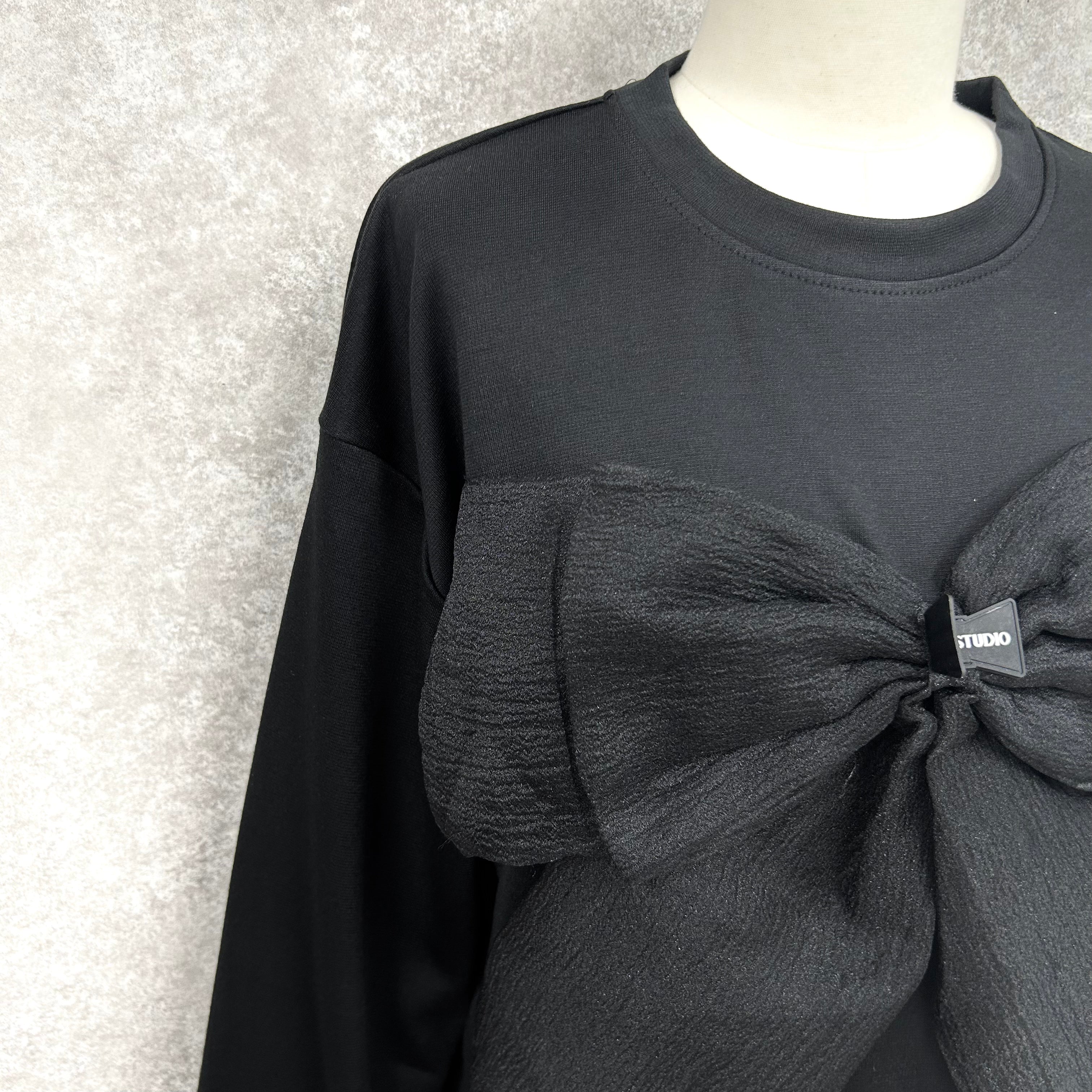 BIGリボントップス -ブラック- ※10/15〜21より配送予定