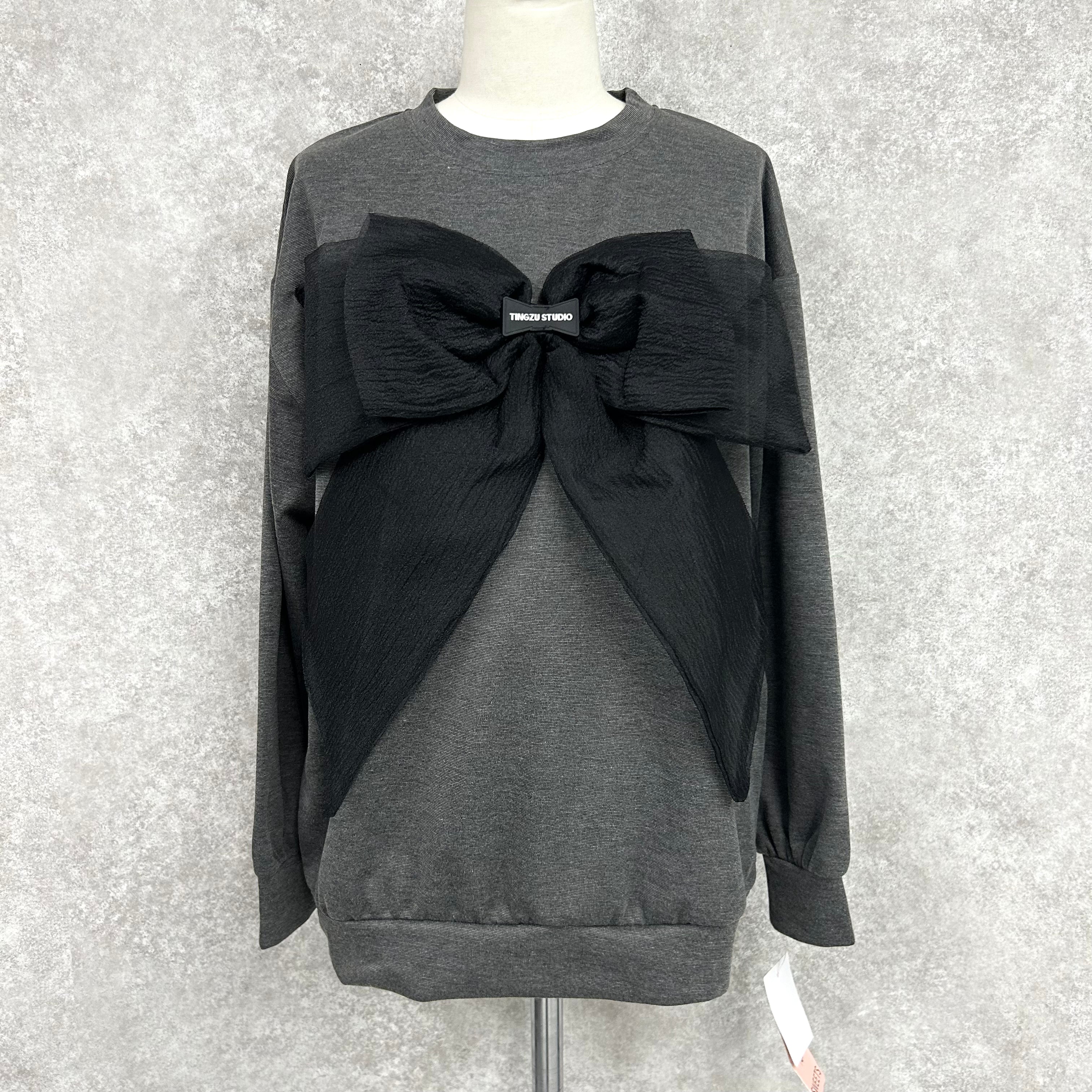 BIGリボントップス -グレー- ※10/15〜21より配送予定