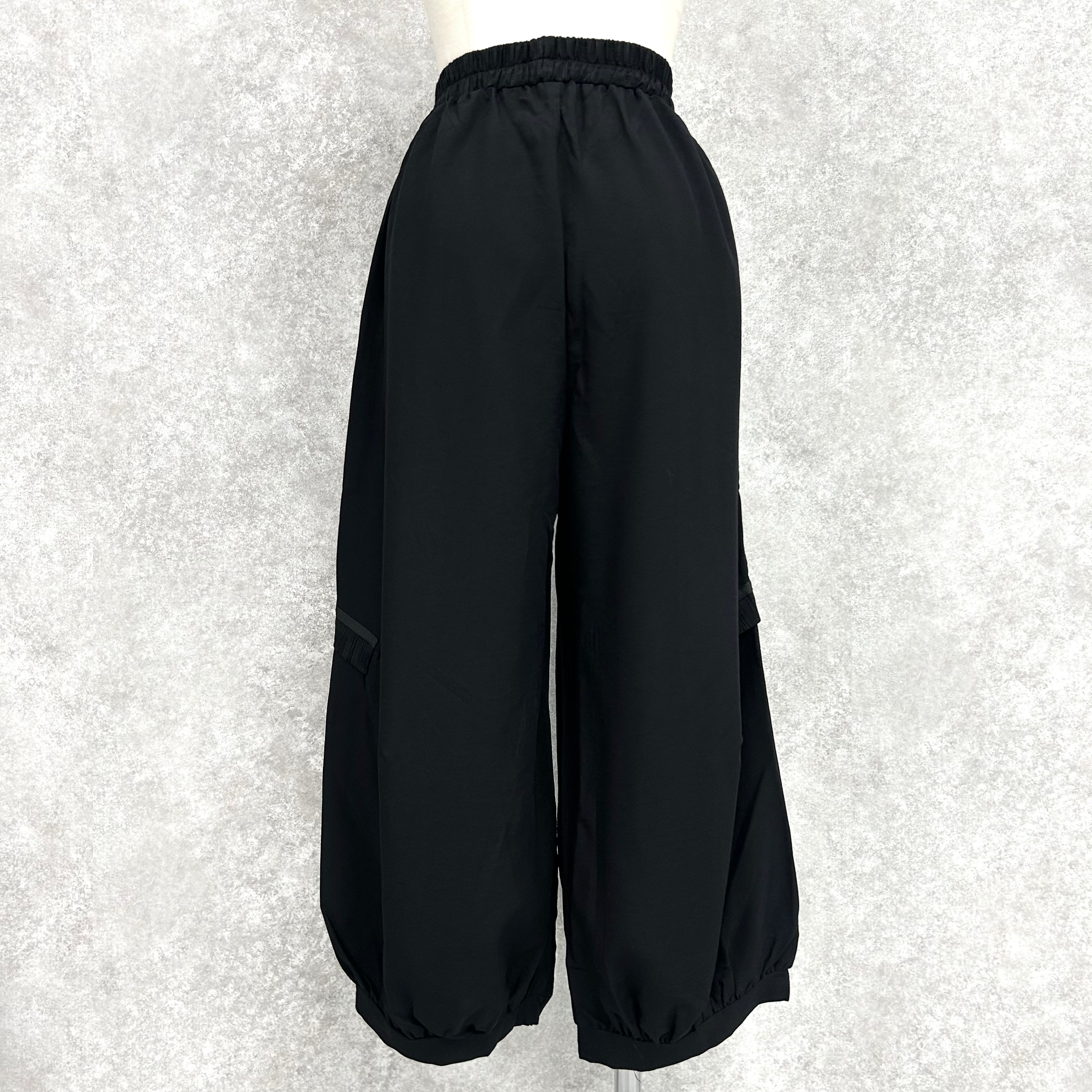 ボックス柄サルエルパンツ　-ブラック-　※10/15-21頃より順次配送予定