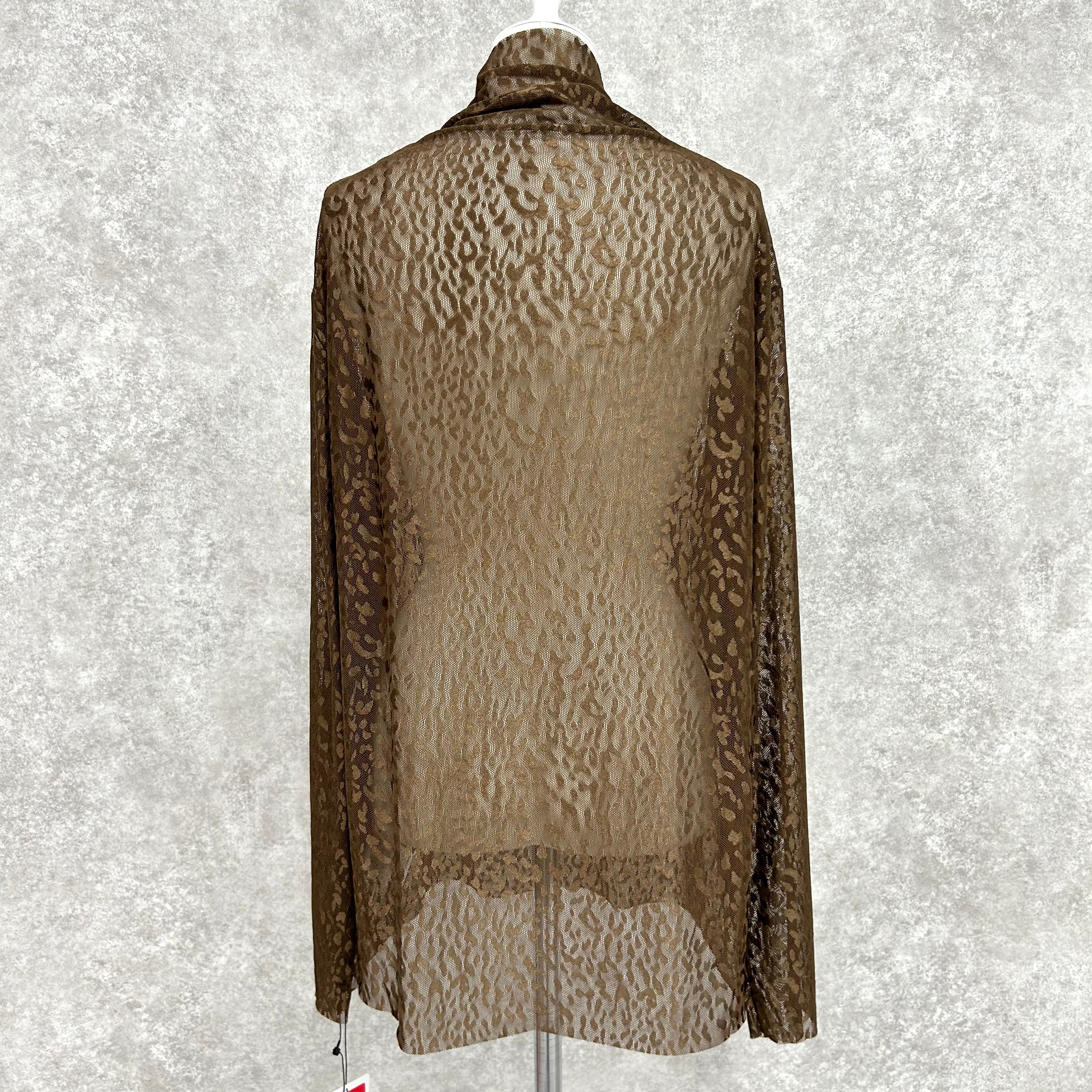 レオパード柄シースルートップス　-ブラウン-　※10/15-21頃より順次配送予定