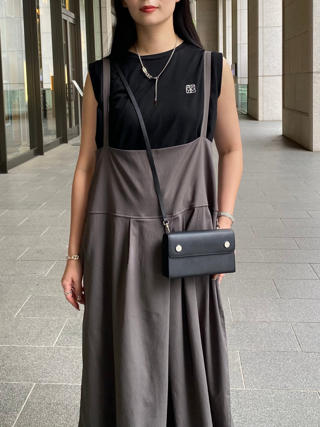 ASYMM EMBLEM  TANK -black-