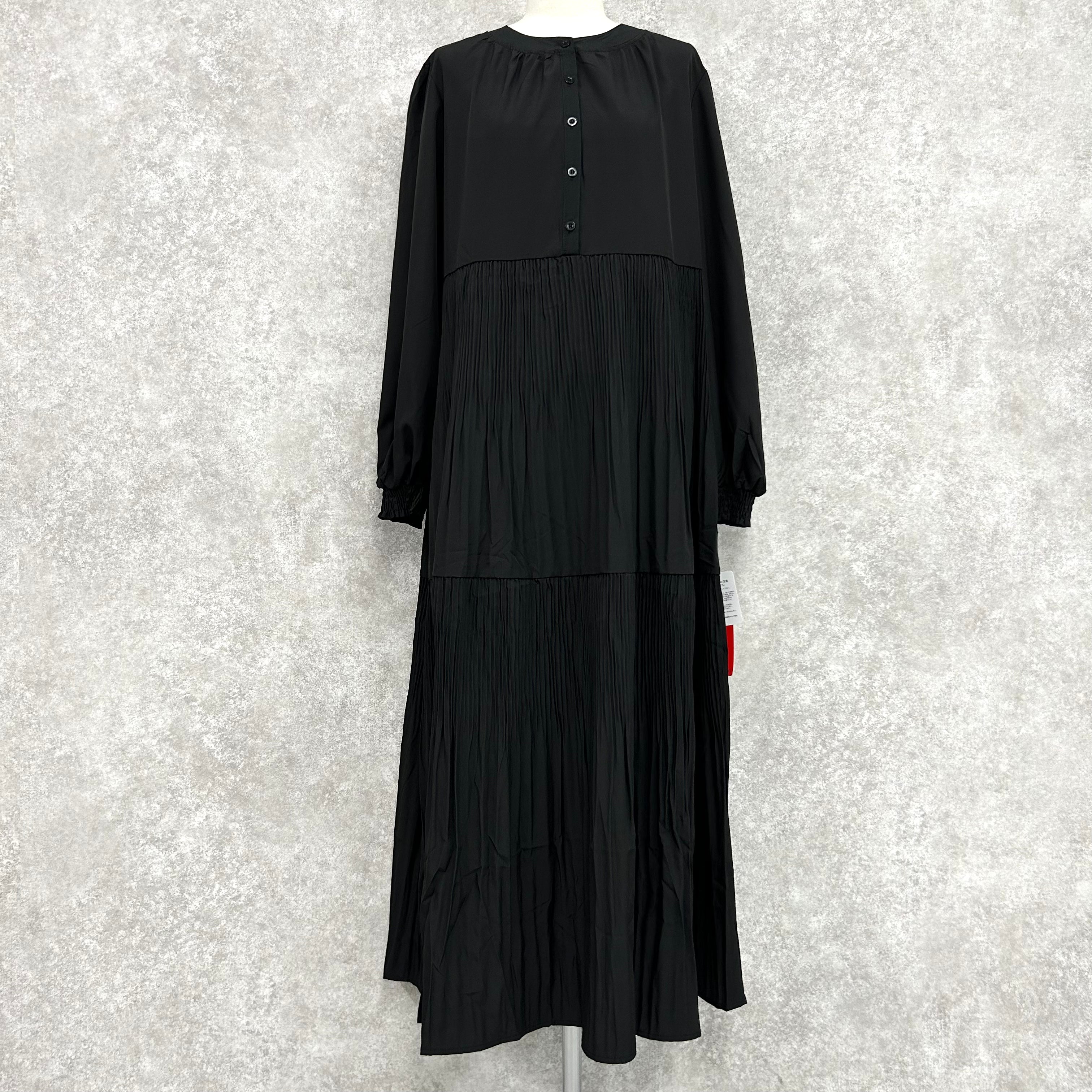 プリーツティアードワンピース　-ブラック-　※10/15-21頃より順次配送予定