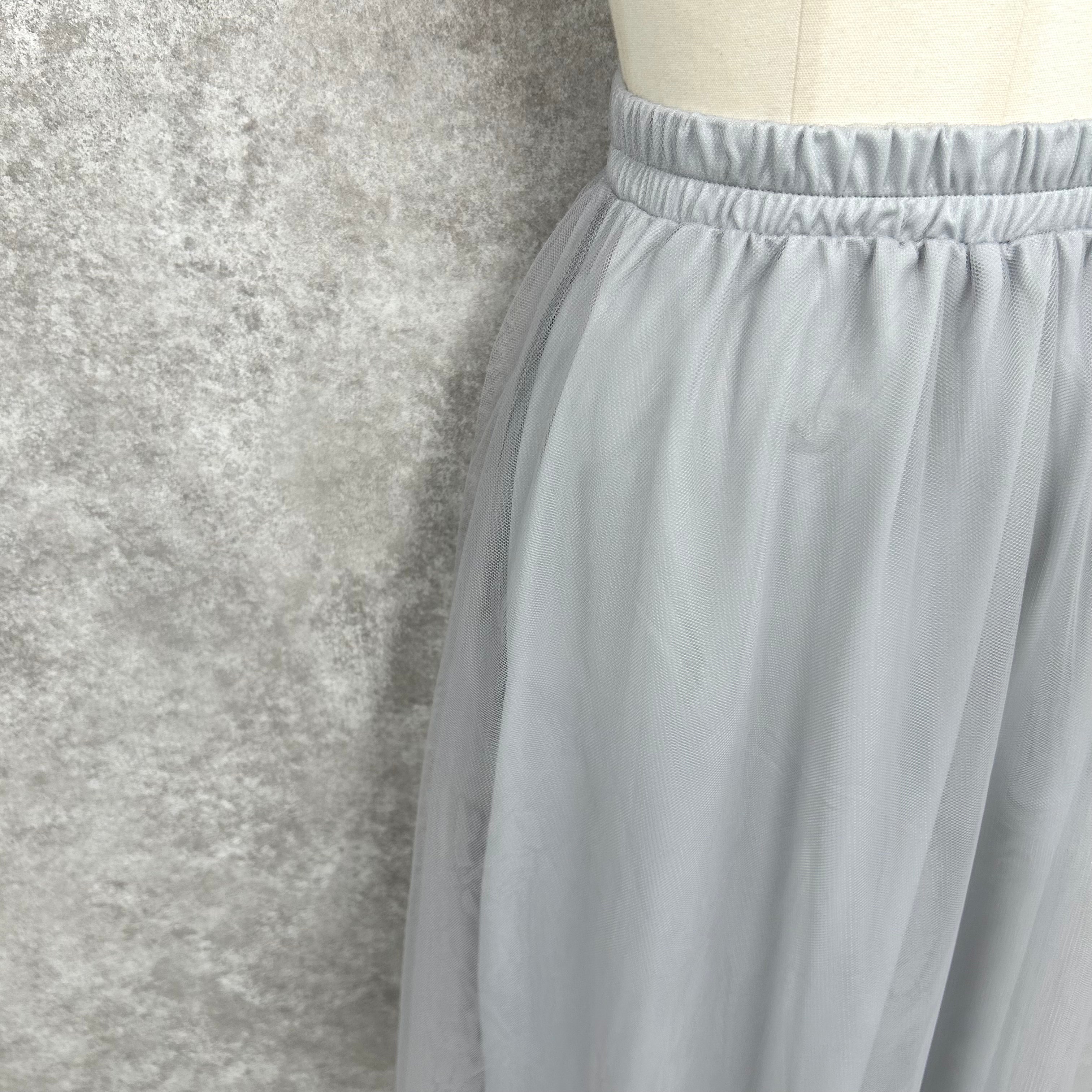 フレアシフォンスカート　-ライトグレー-　※10/15-21頃より順次配送予定