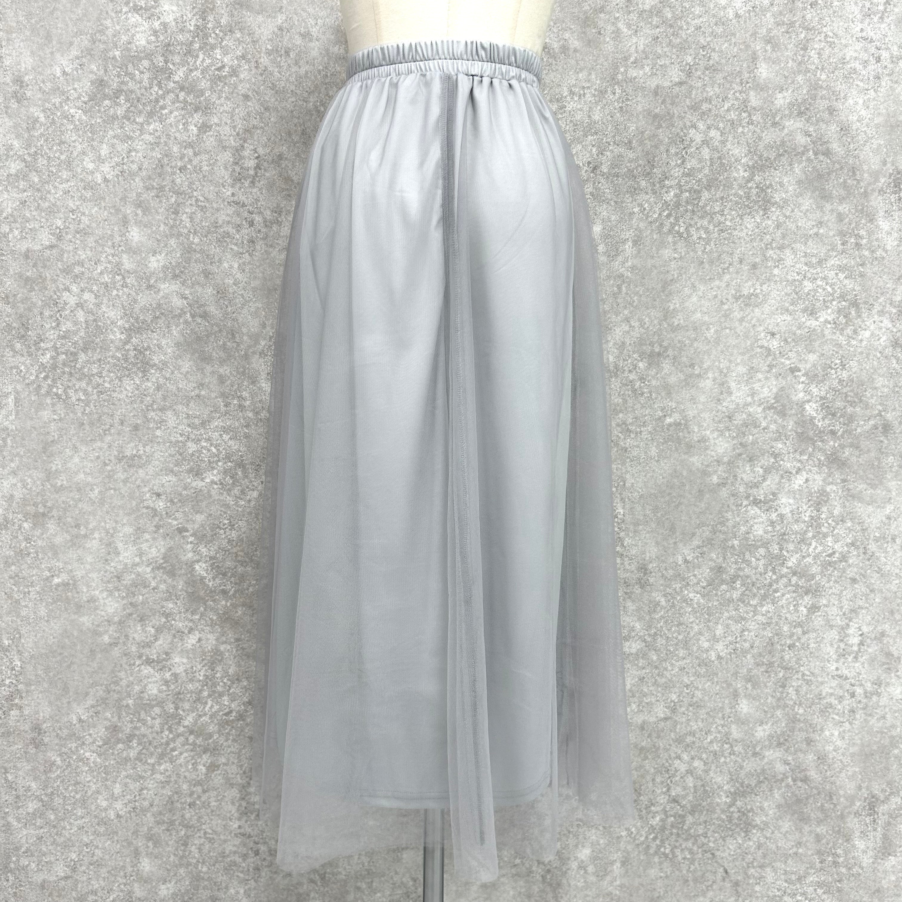 フレアシフォンスカート　-ライトグレー-　※10/15-21頃より順次配送予定