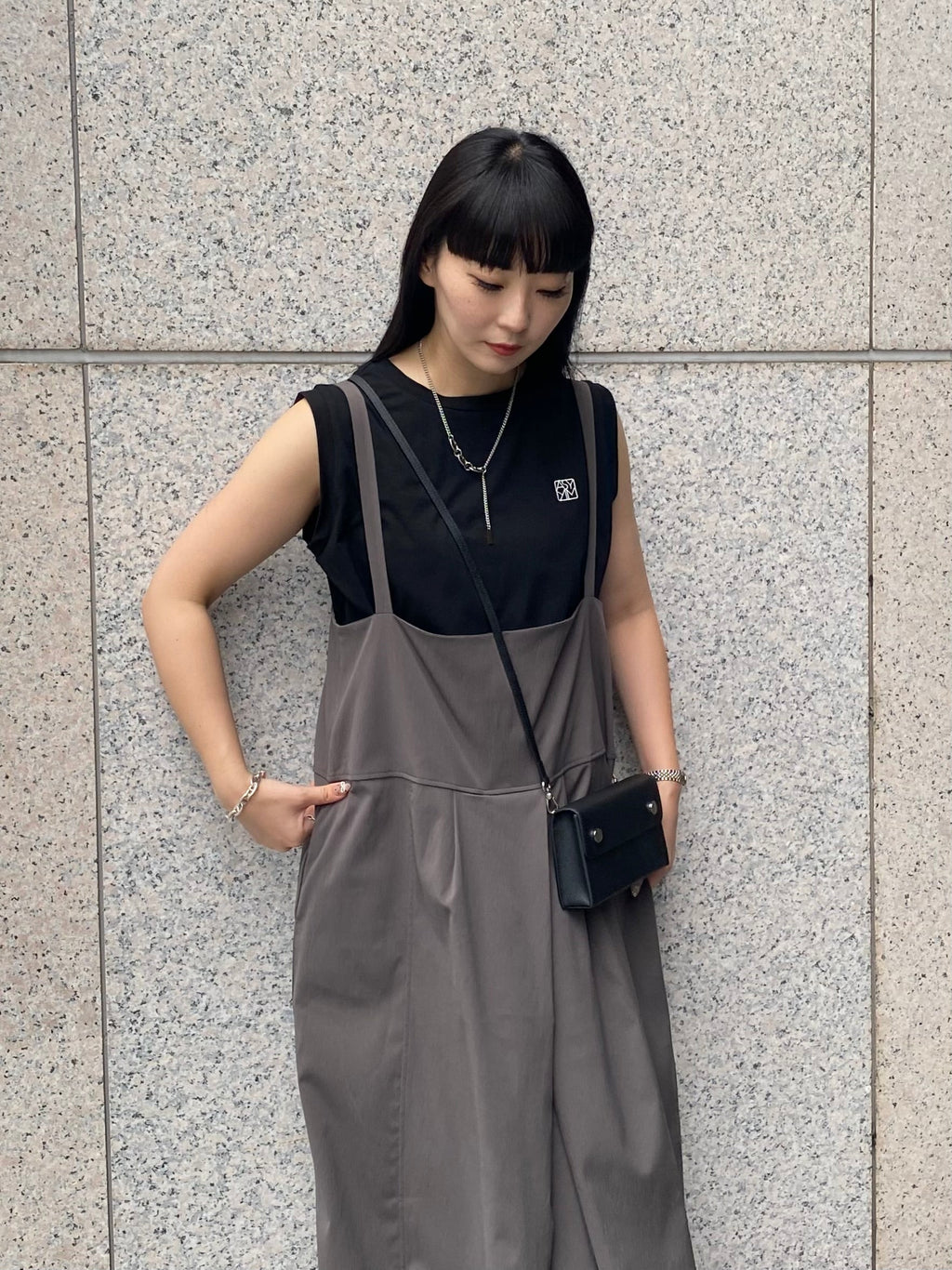 ASYMM EMBLEM  TANK -black-