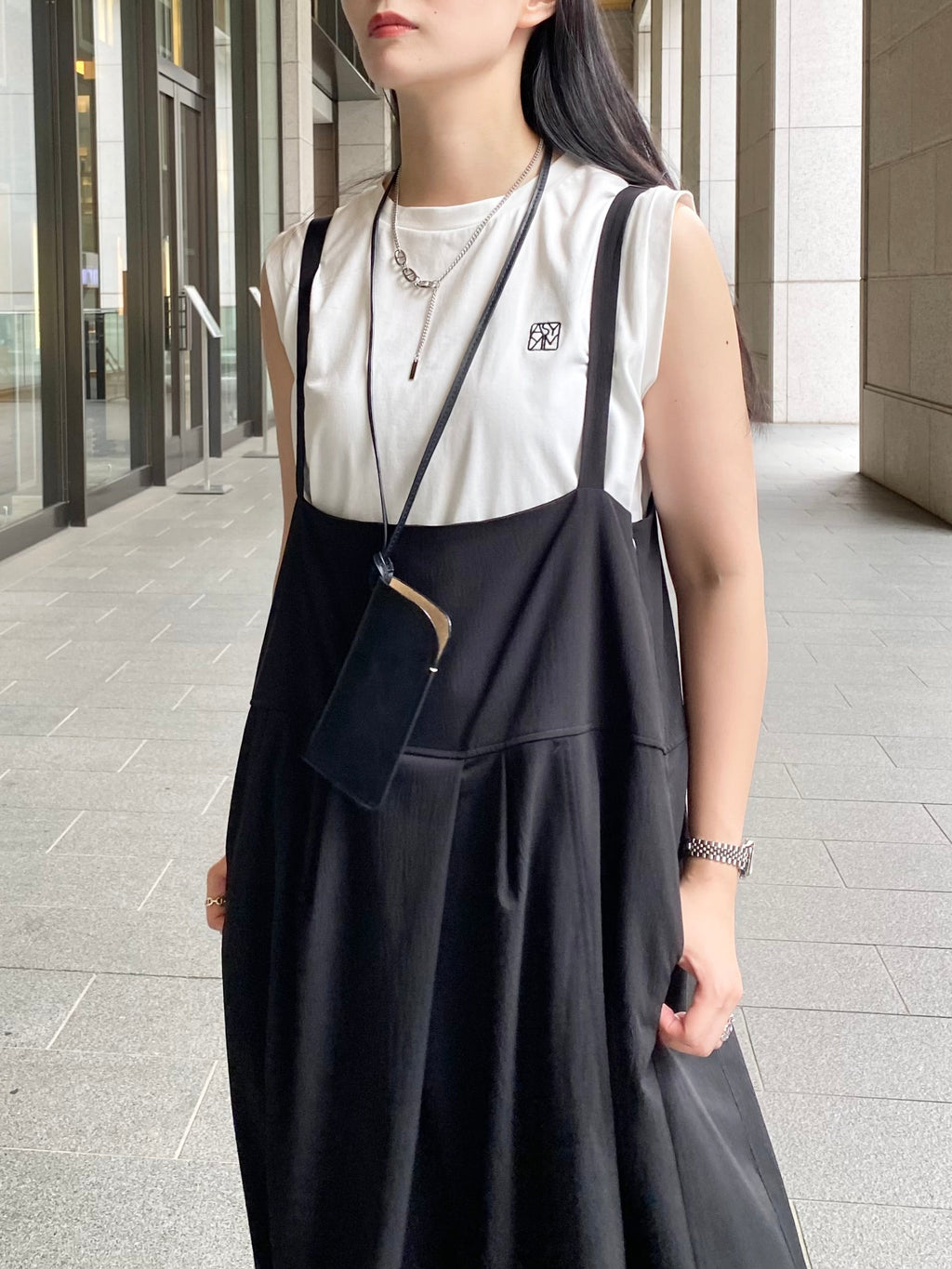 ASYMM EMBLEM  TANK -white-