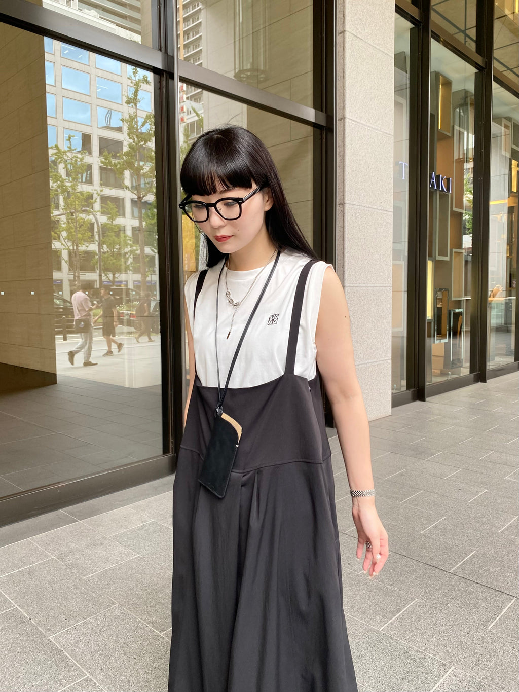 ASYMM EMBLEM  TANK -white-