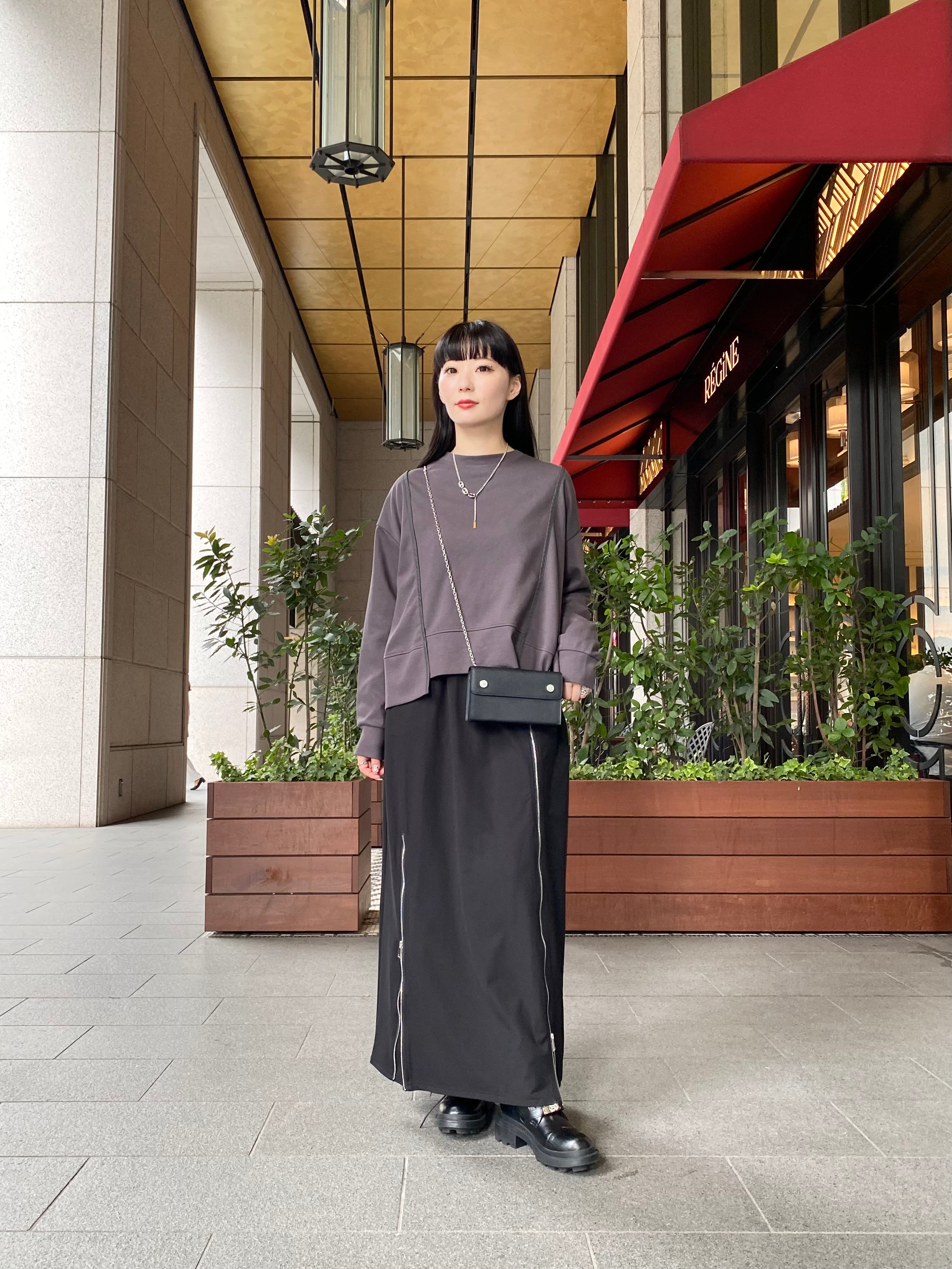 【ASYMM】LINE ZIP SWEAT -charcoal-