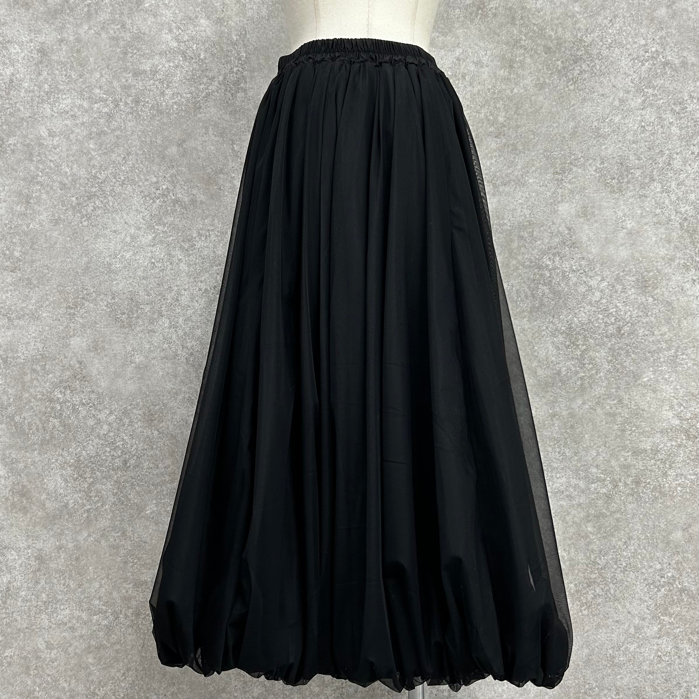 タフタ×チュールバルーンスカート -ブラック-　※4/9〜15迄に順次発送予定
