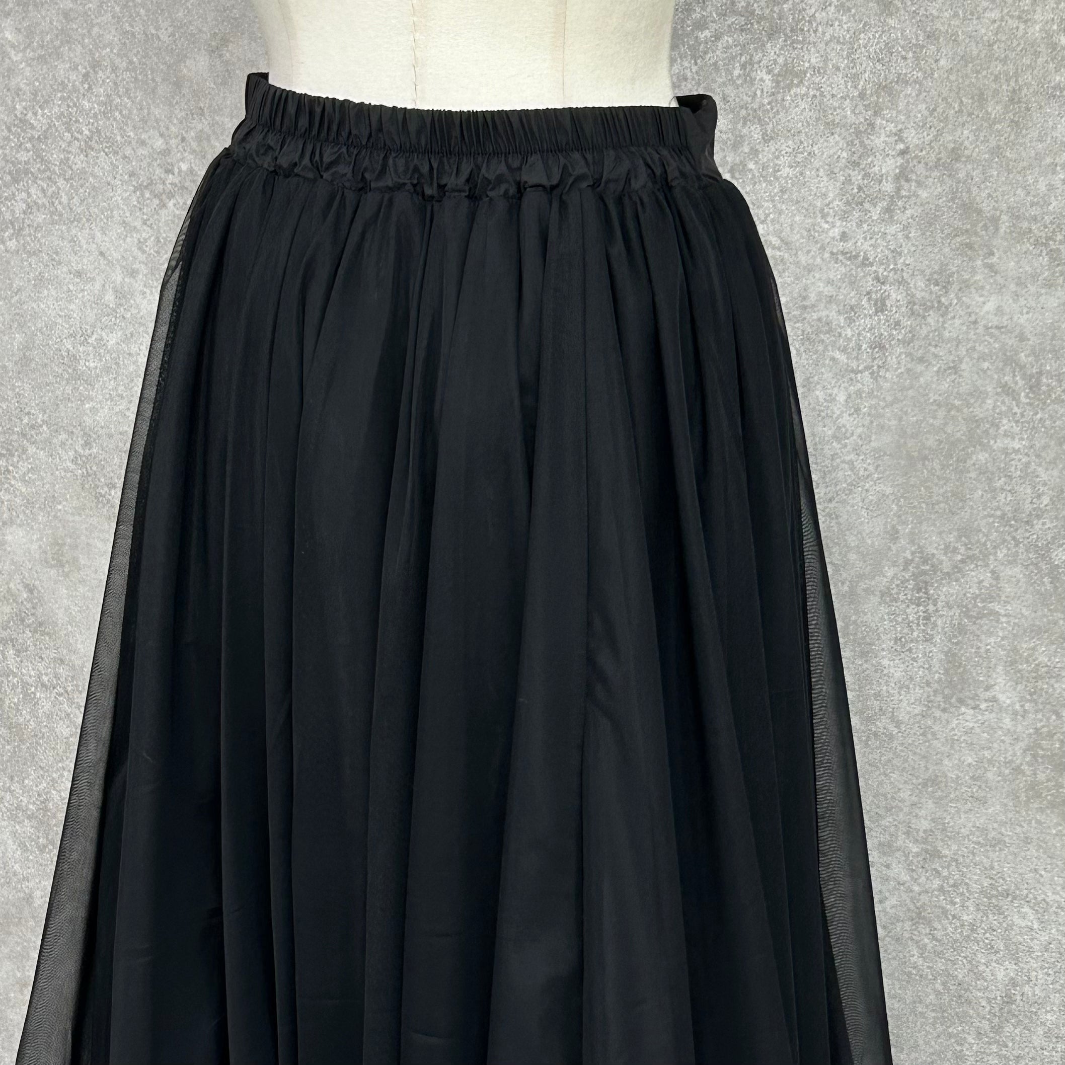 タフタ×チュールバルーンスカート -ブラック-　※4/9〜15迄に順次発送予定