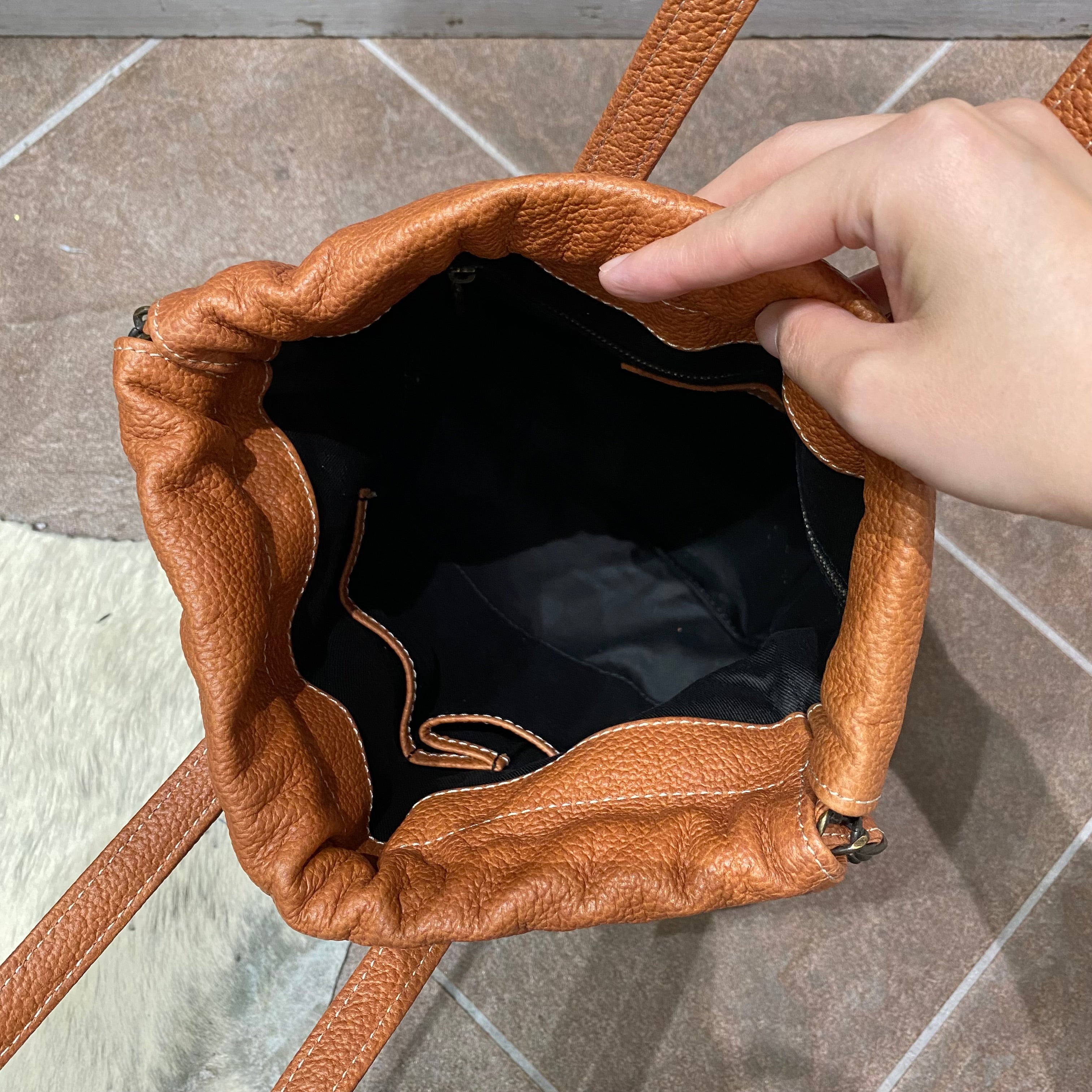 ⚠️予約【M.U.L.】トラストート シボ型押し/ゴールドライン/マットゴールドチェーン -オレンジ-　※R7. 6月末納品予定