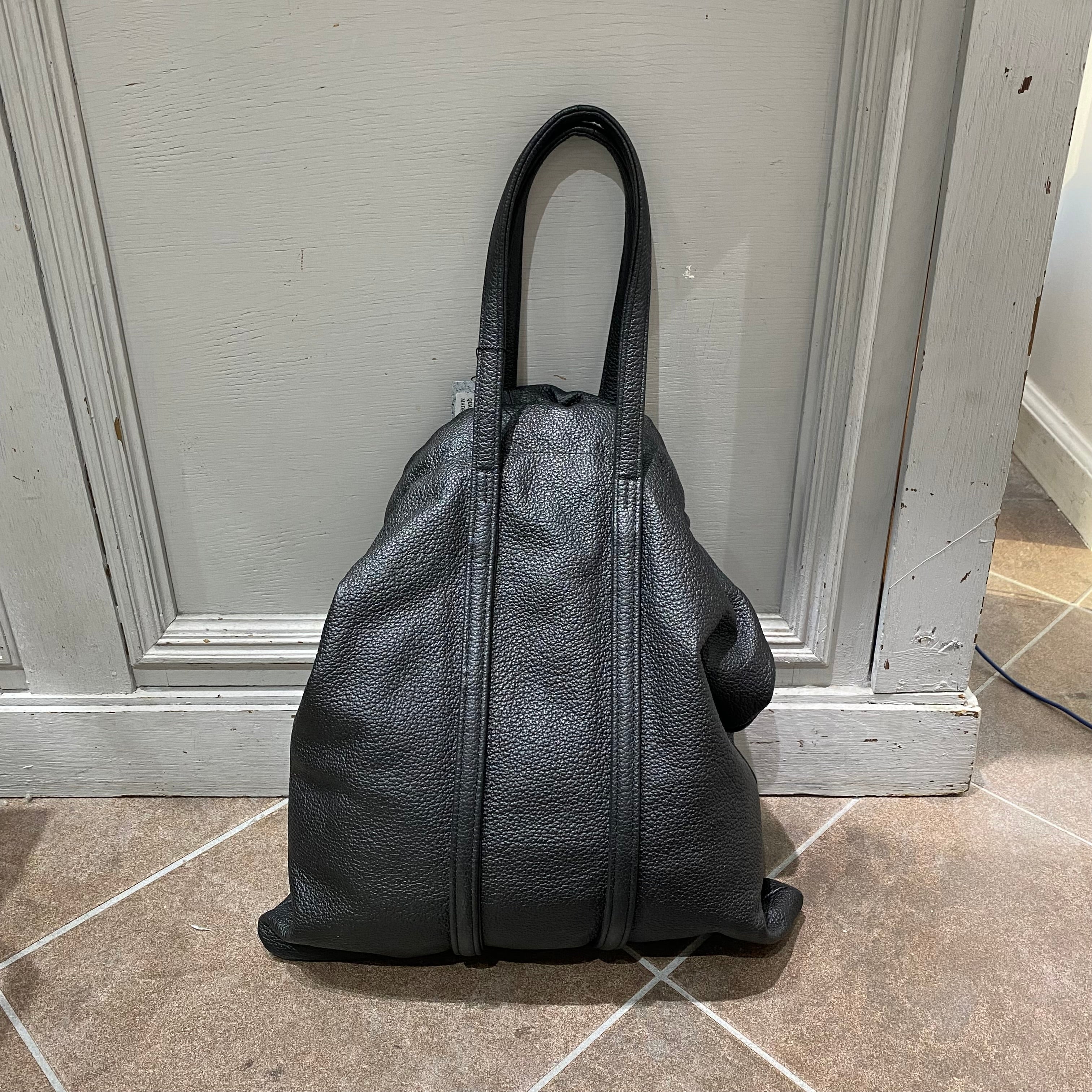 ⚠️予約【M.U.L.】トラストート シボ型押し/シルバーライン/シルバーチェーン -ブラック-　※R7. 6月末納品予定