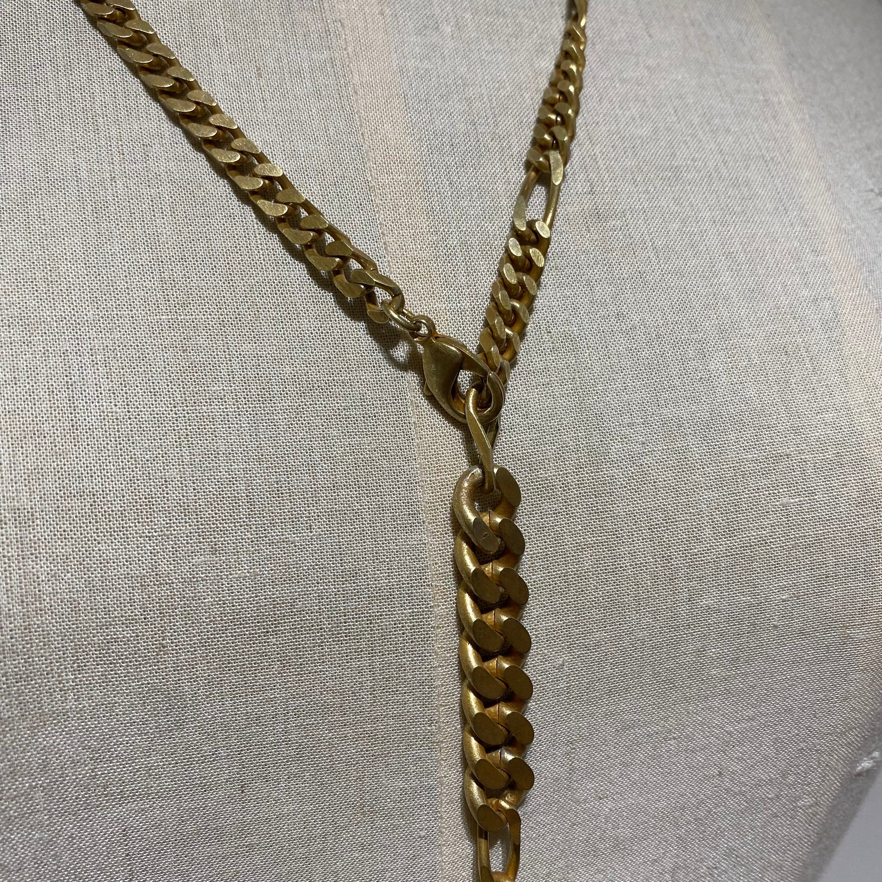 ⚠️予約【MULA001-101012】チェーンラリエットネックレス -マットゴールド-　※R7. 6月末納品予定