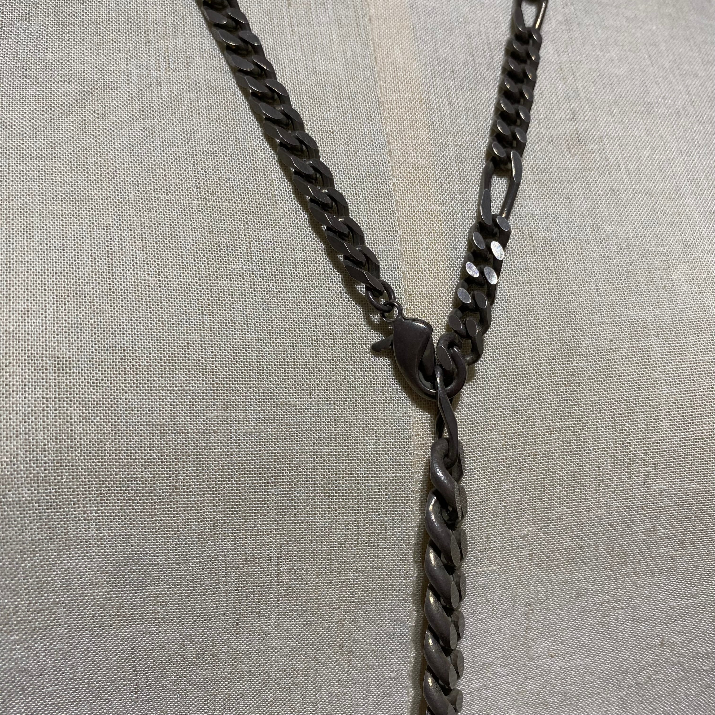 ⚠️予約【MULA001-102022】チェーンラリエットネックレス -マットグレー-　※R7. 6月末納品予定