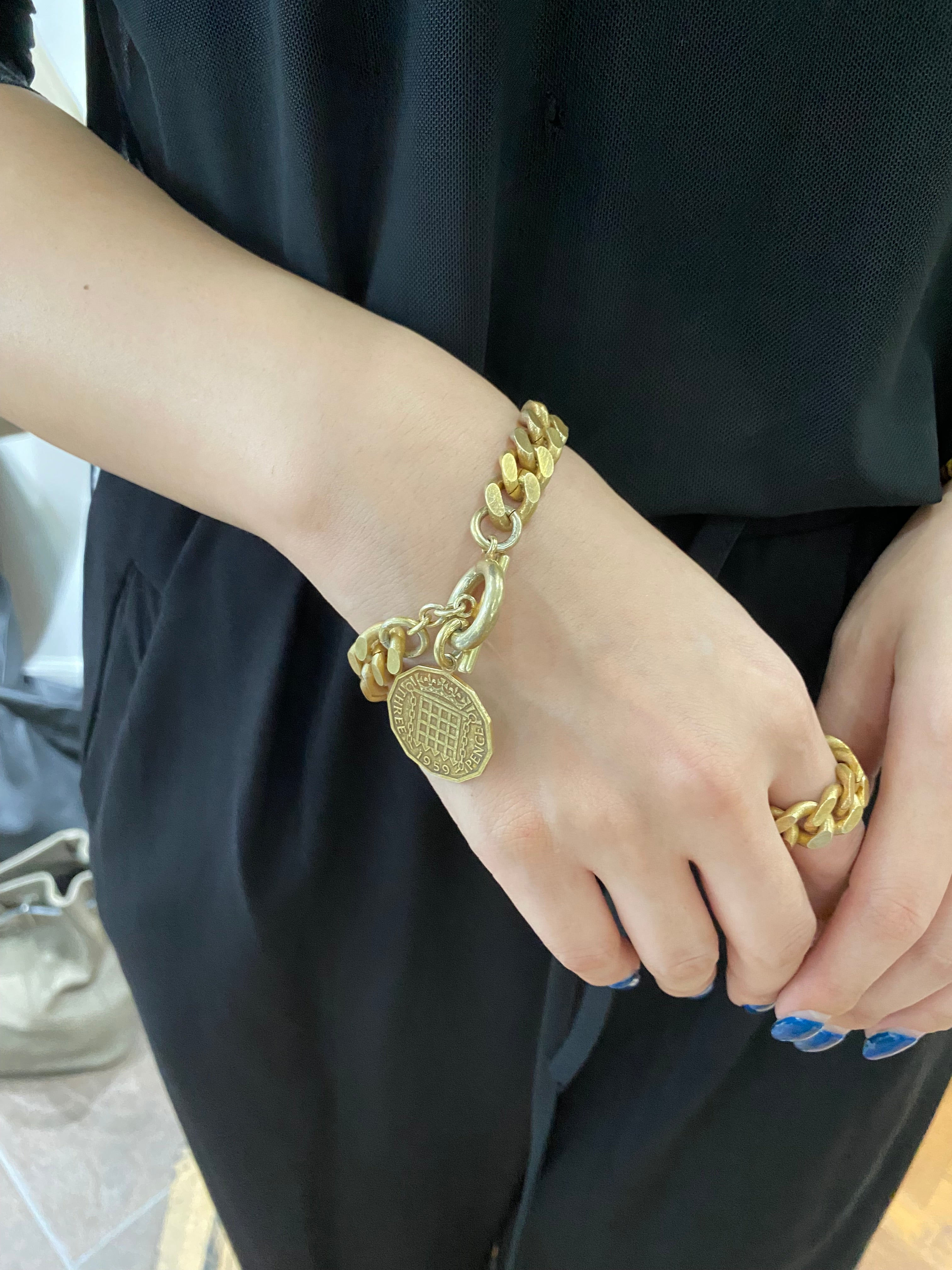 ⚠️予約【MULA003-101012】コインチェーンブレスレット -マットゴールド-　※R7. 6月末納品予定