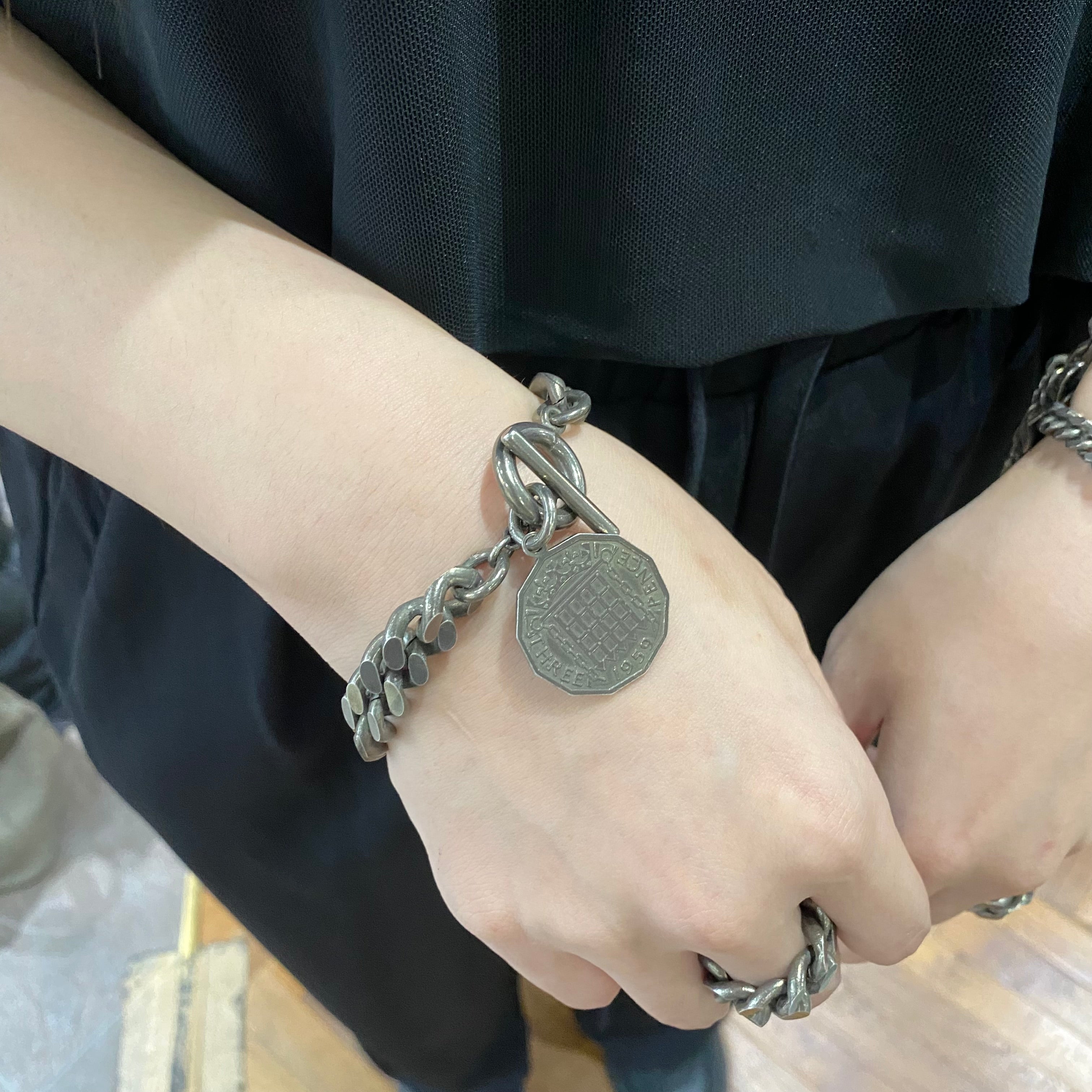 ⚠️予約【MULA003-102022】コインチェーンブレスレット -マットグレー-　※R7. 6月末納品予定