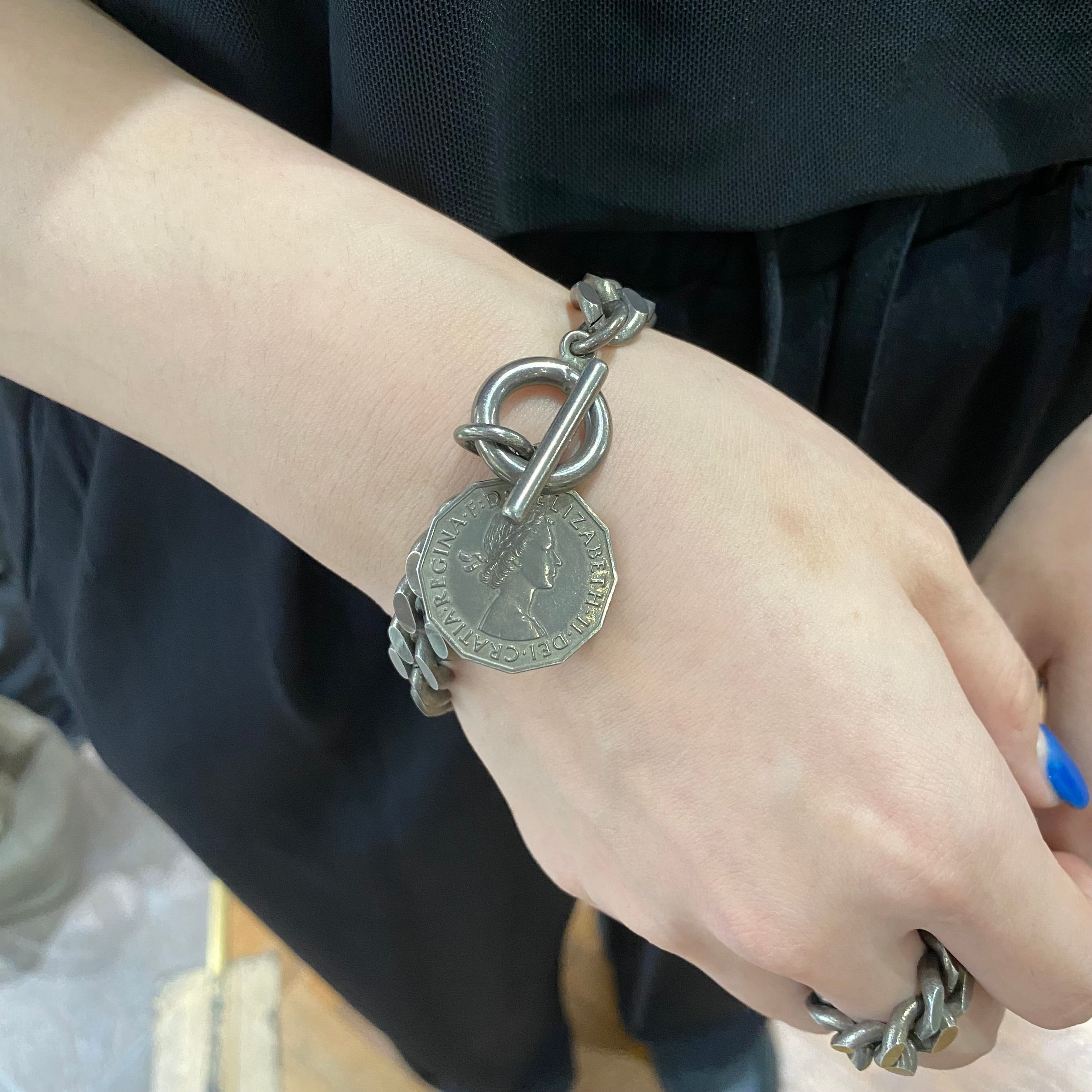 ⚠️予約【MULA003-102022】コインチェーンブレスレット -マットグレー-　※R7. 6月末納品予定