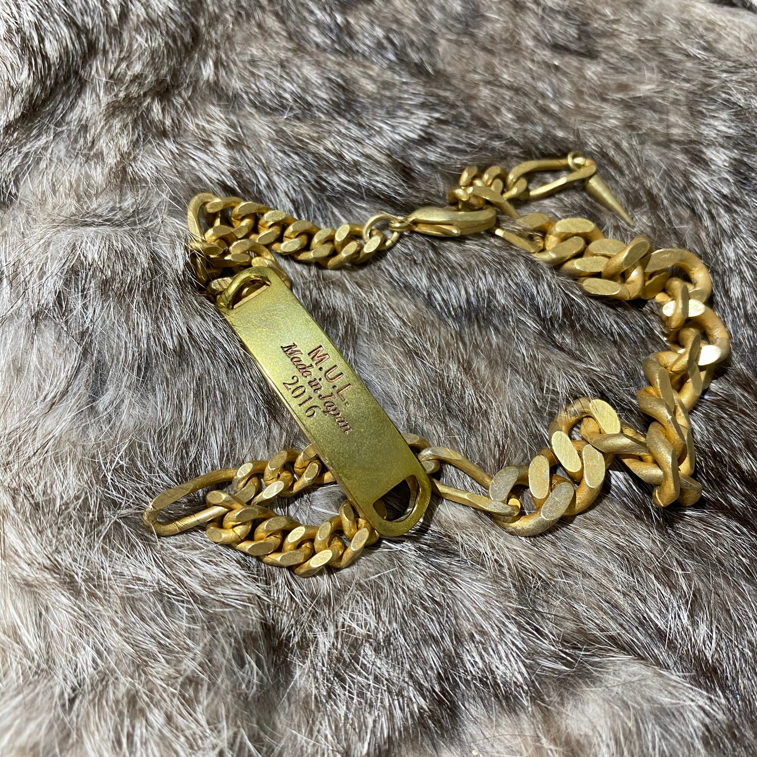 ⚠️予約【MULA002-101012】プレートダブルチェーンブレスレット -マットゴールド-　※R7. 6月末納品予定