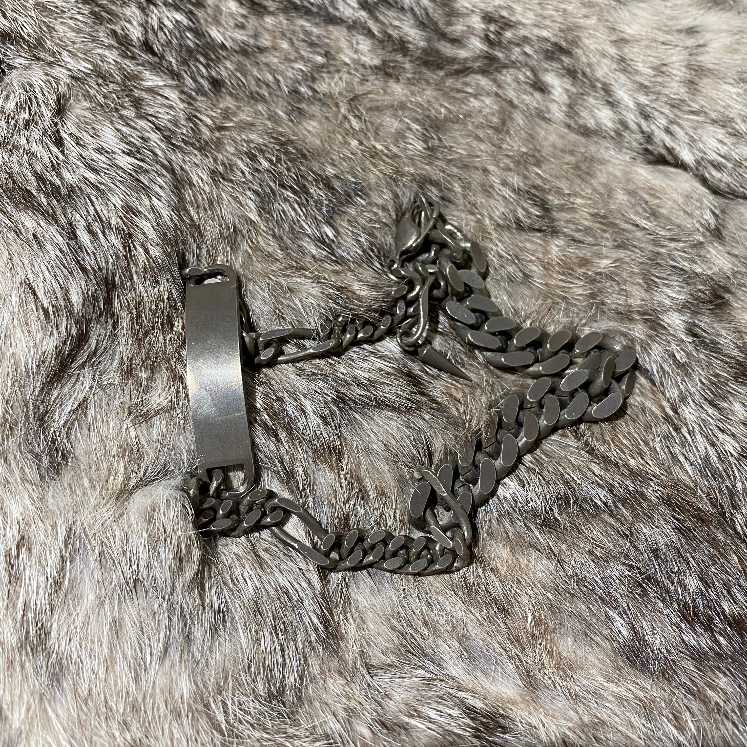 ⚠️予約【MULA002-102022】プレートダブルチェーンブレスレット -マットグレー-　※R7. 6月末納品予定