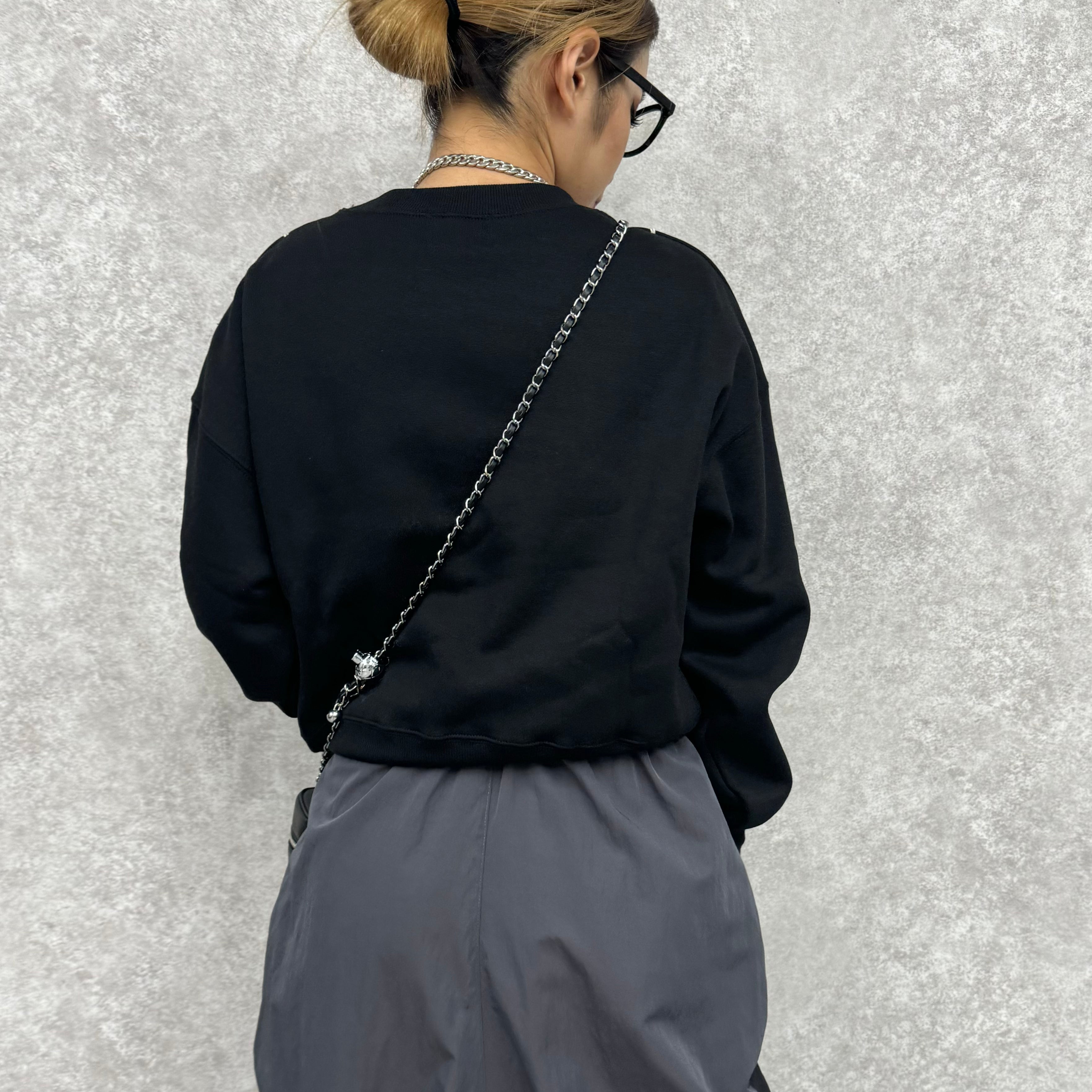 ラメコード刺繍プルオーバー　-ブラック-　※3/19~3/25頃より順次発送予定