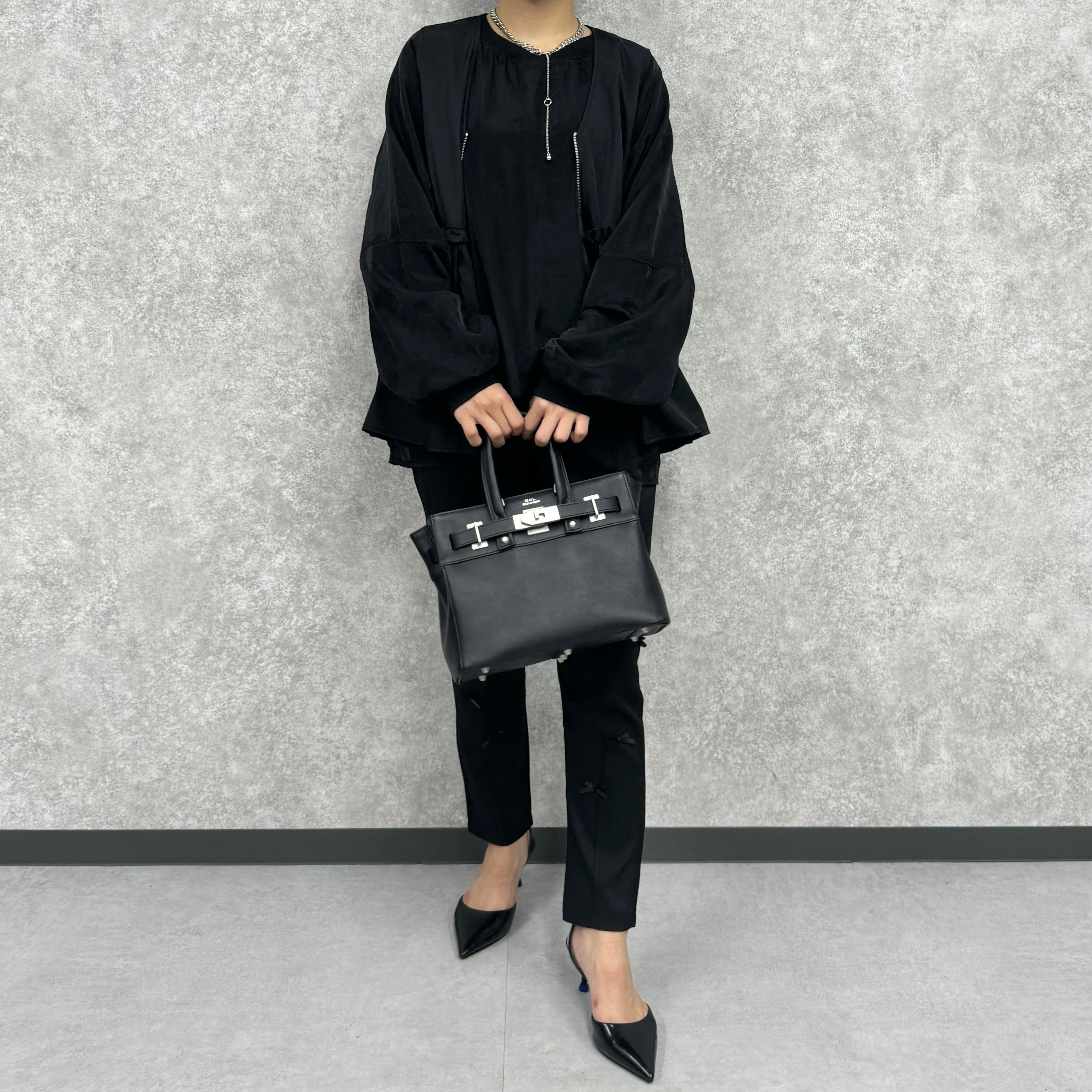 裏毛オーガンジー重ねNEWラグランPO  -ブラック-　※10/15-21頃より順次配送予定