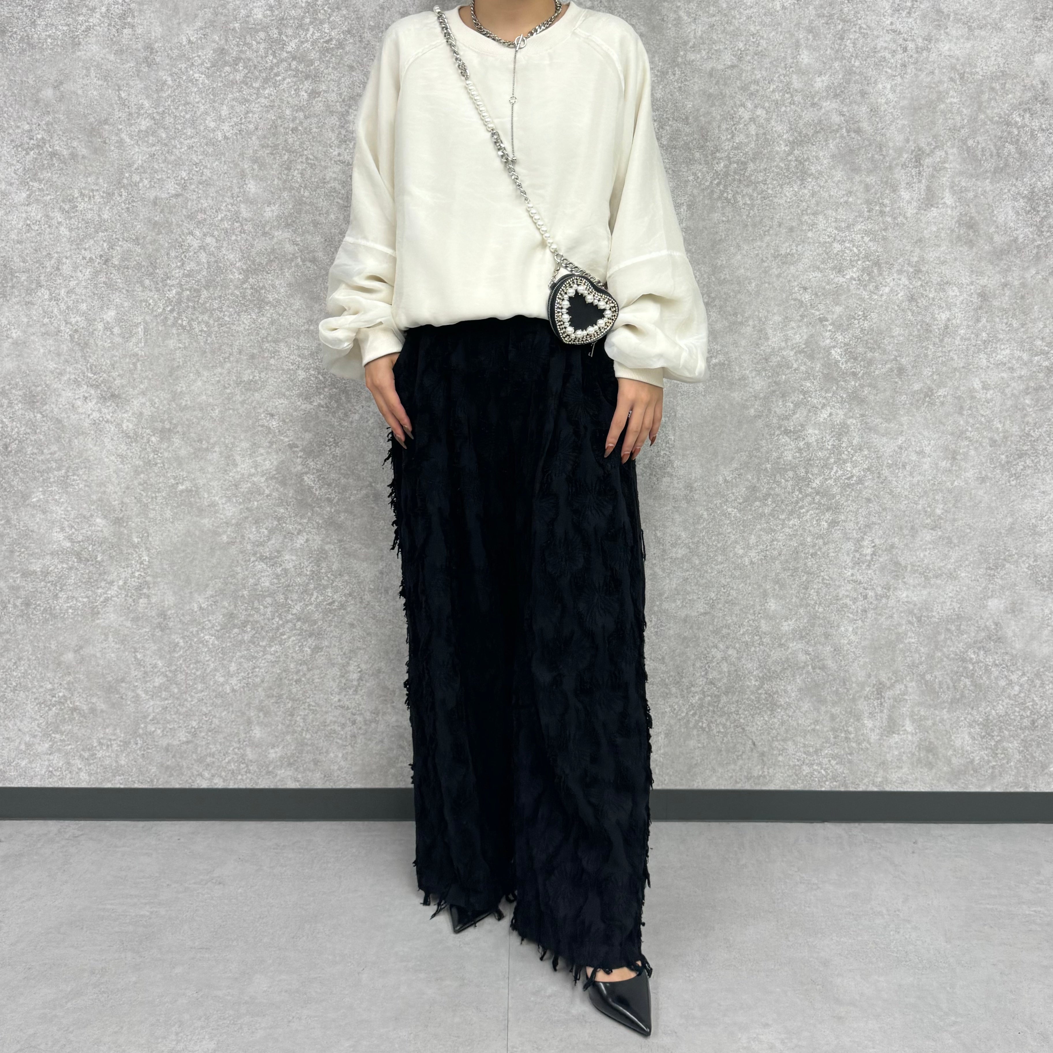 裏毛オーガンジー重ねNEWラグランPO  -オフホワイト-　※10/15-21頃より順次配送予定