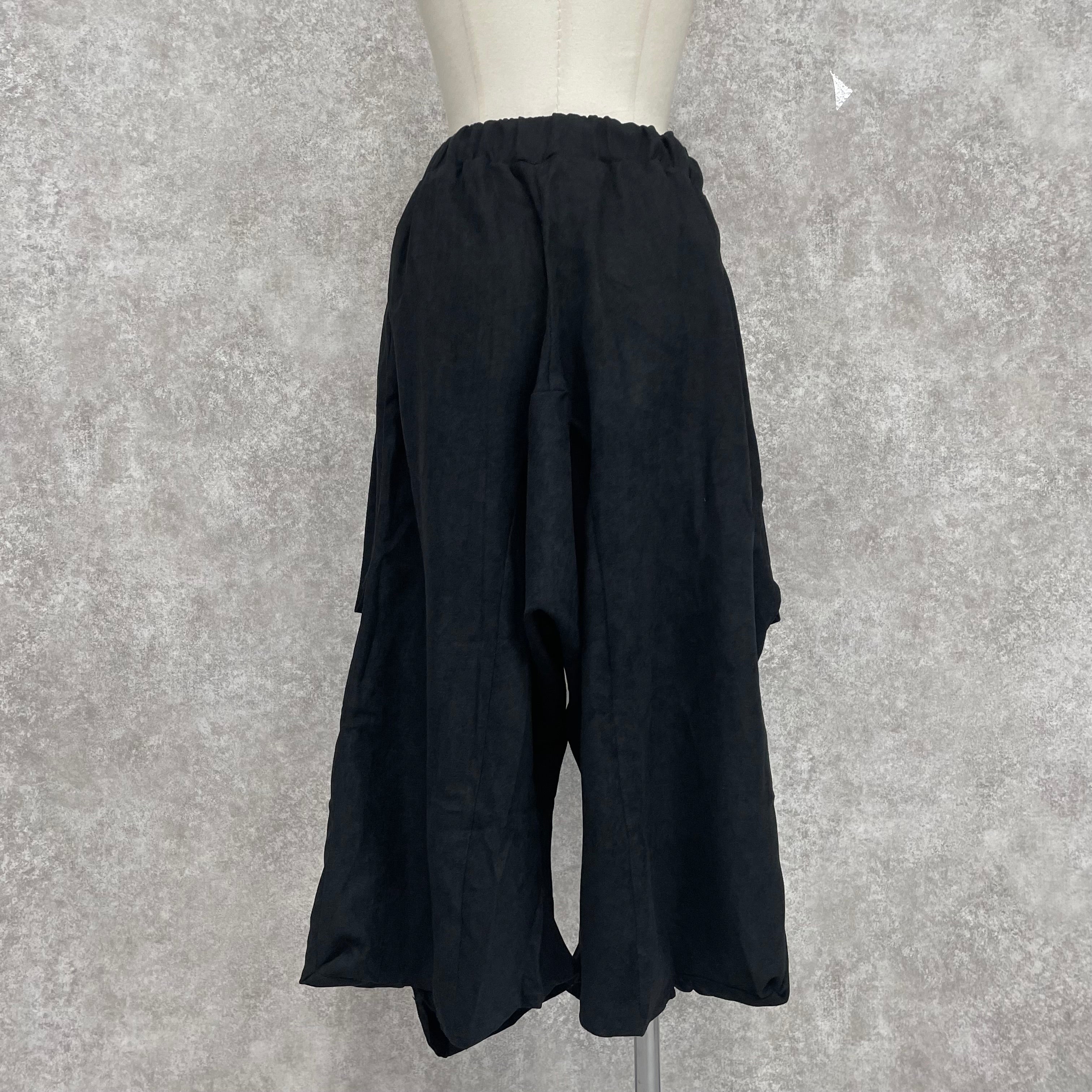 スウェード風サルエルパンツ　ブラック　※8/20-26頃より順次発送