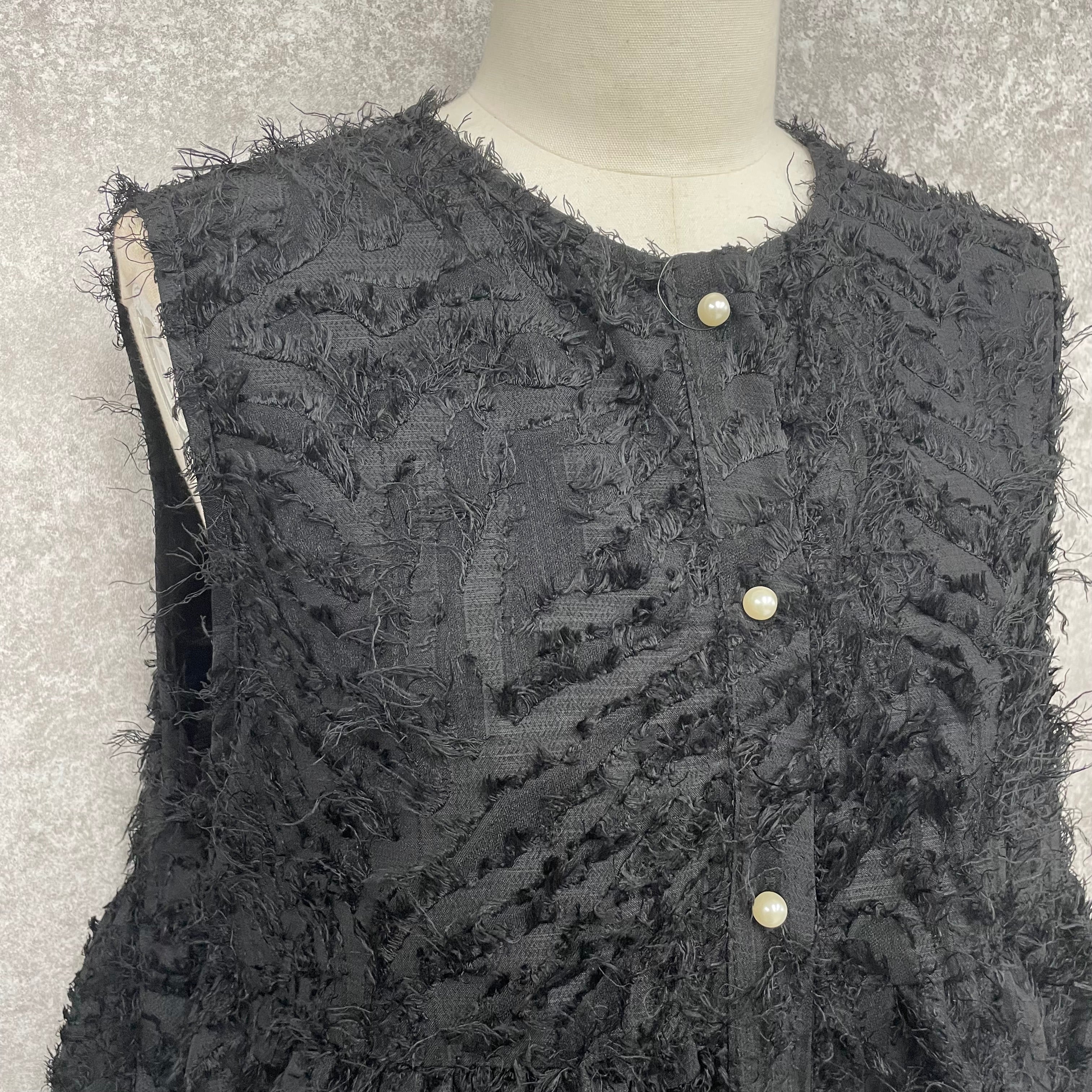 ジャガードベスト　ブラック　※8/20-26頃〜順次配送予定